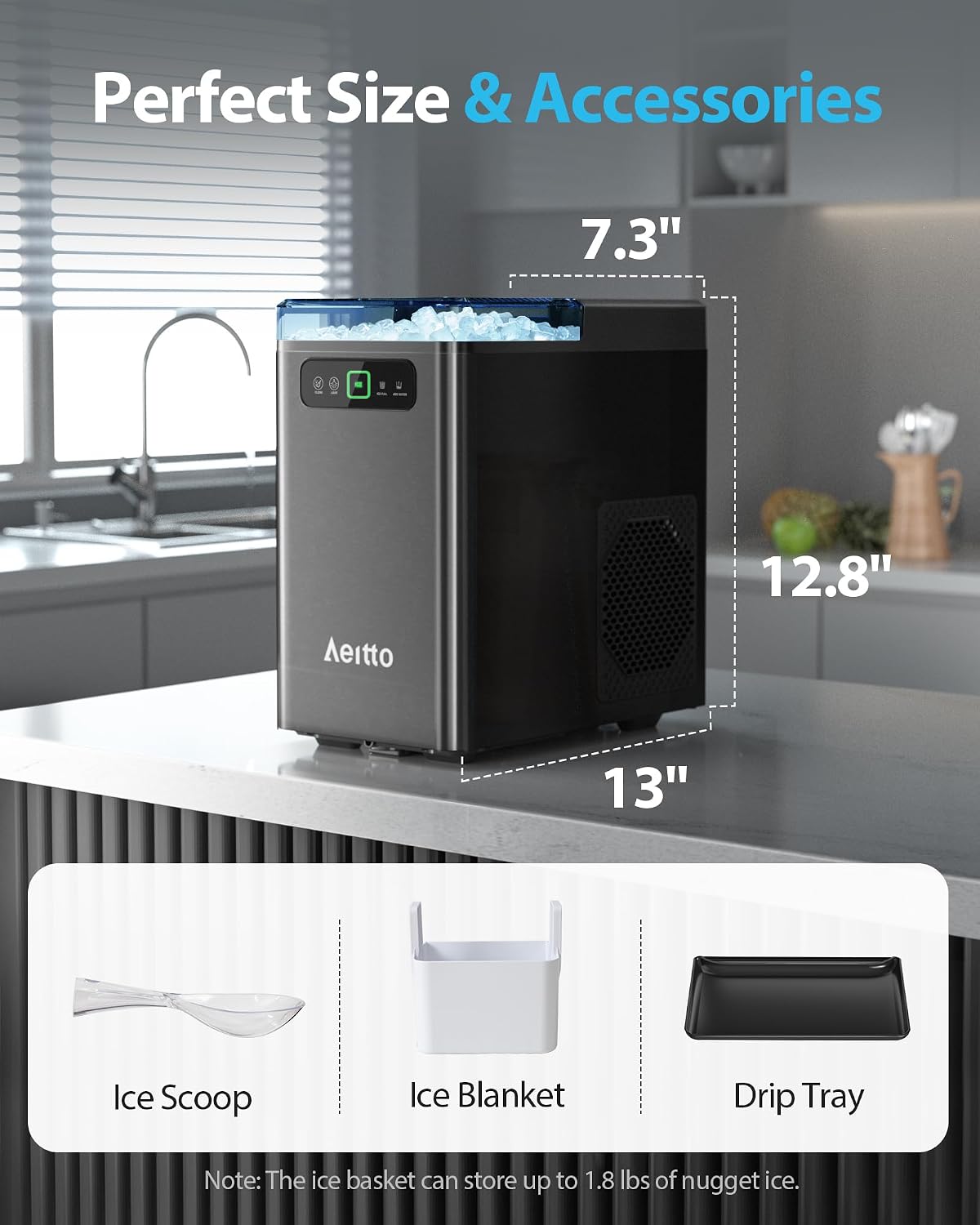 Thumbnail 4 de Aeitto Nugget Ice Maker 40 lbs/day