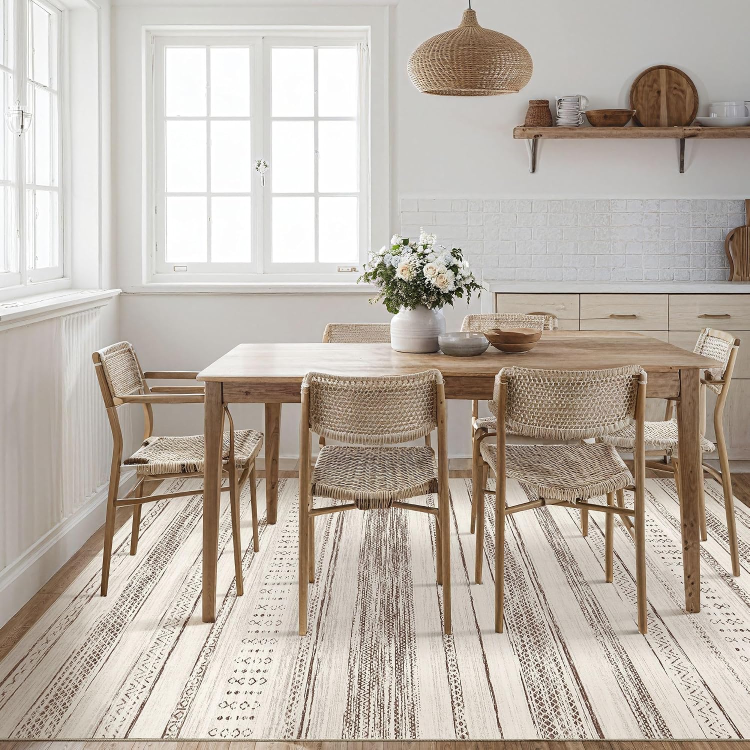 Thumbnail 6 de Tortania 10x12 Washable Area Rug: Soft, Non-Slip Boho-Style Rug for Living Room & More