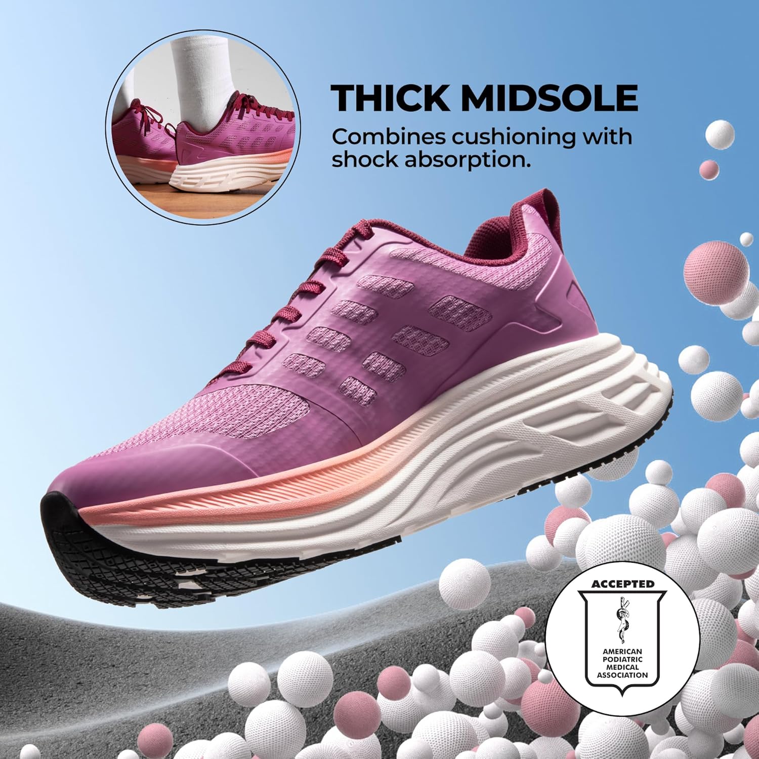 Thumbnail 2 de NORTIV 8 Women's Walking Shoes Cushion Sneakers