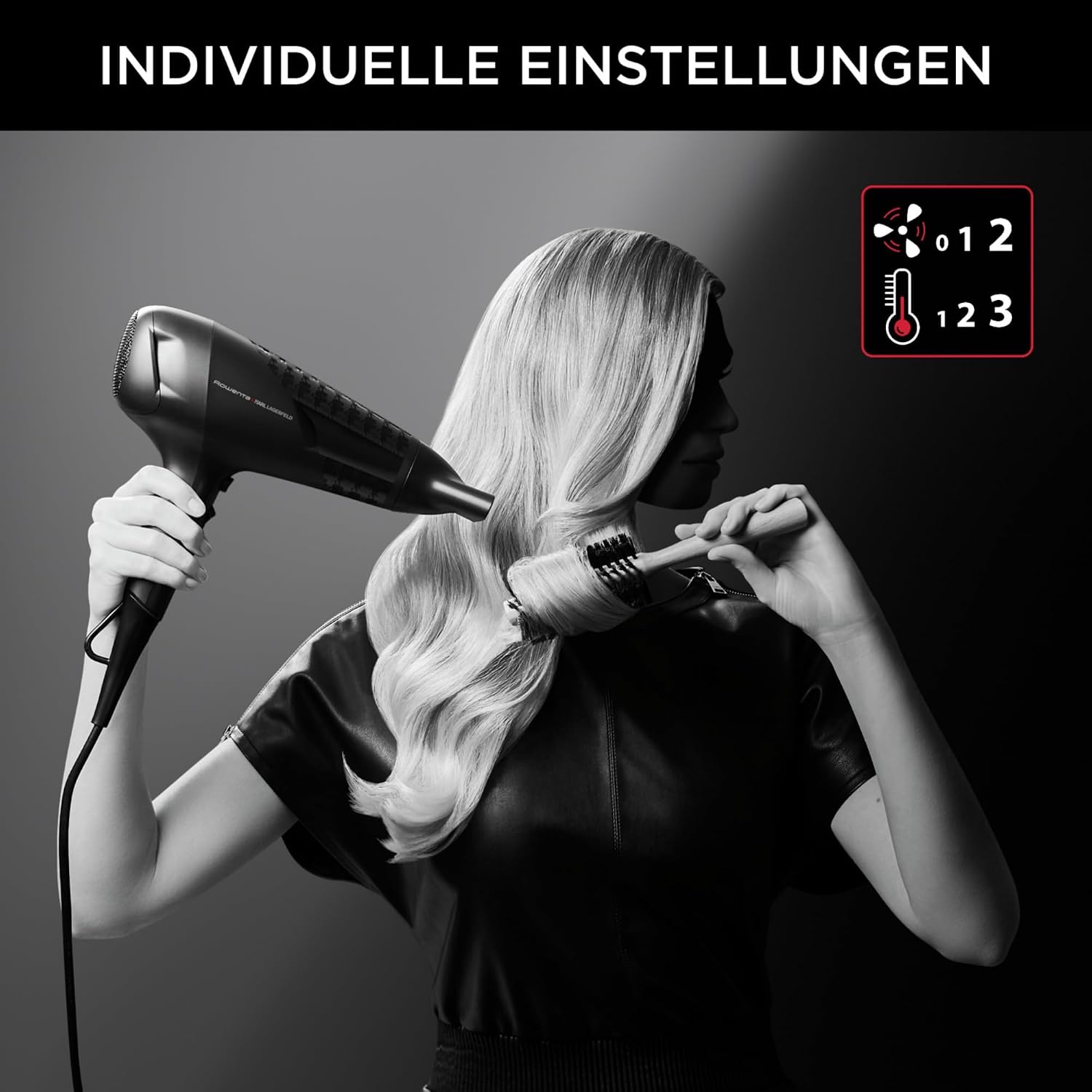 Detalle de Rowenta x Karl Lagerfeld CV581L Studio Dry Haartrockner – Präzision, Stil und Effizienz