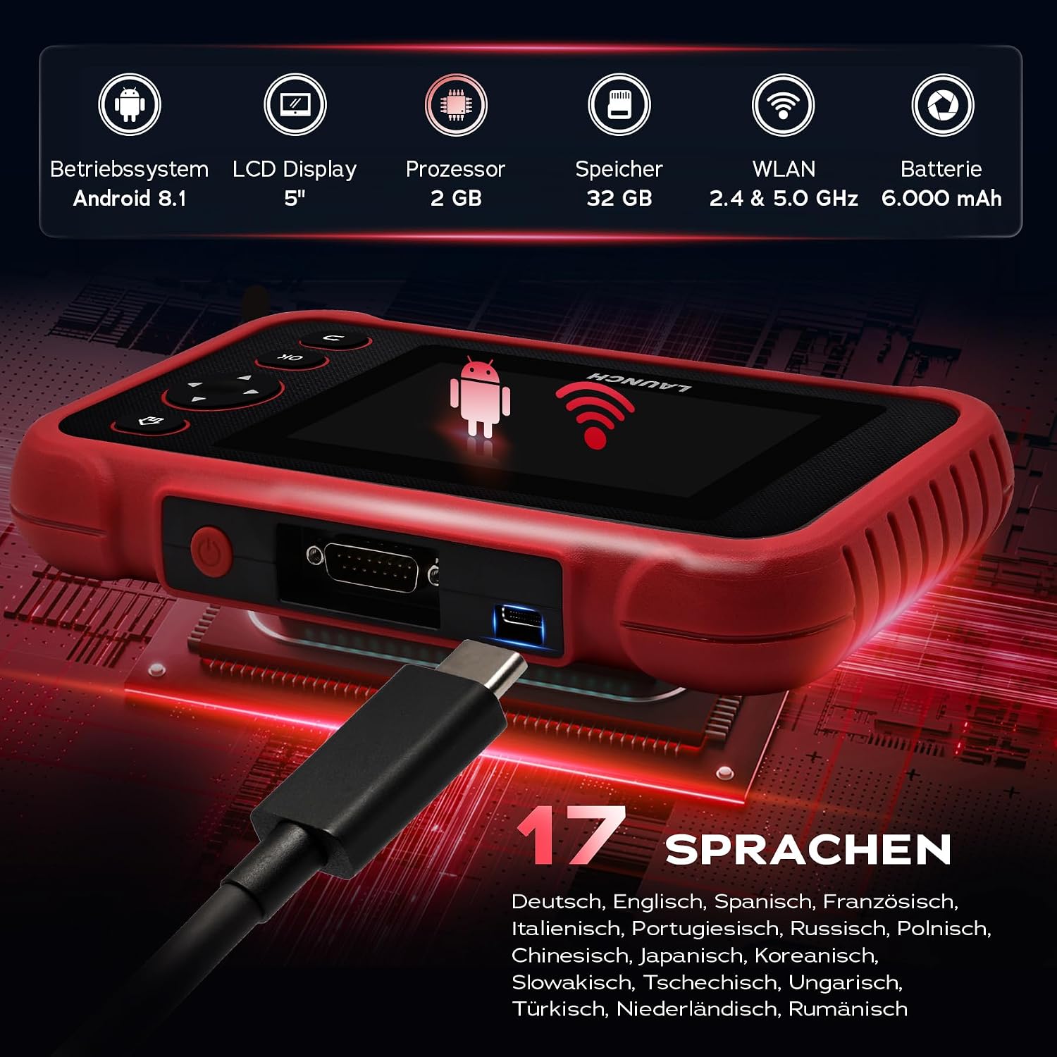 Detalle 1 de LAUNCH CRP129 EVO+ V3 OBD2 Diagnosegerät