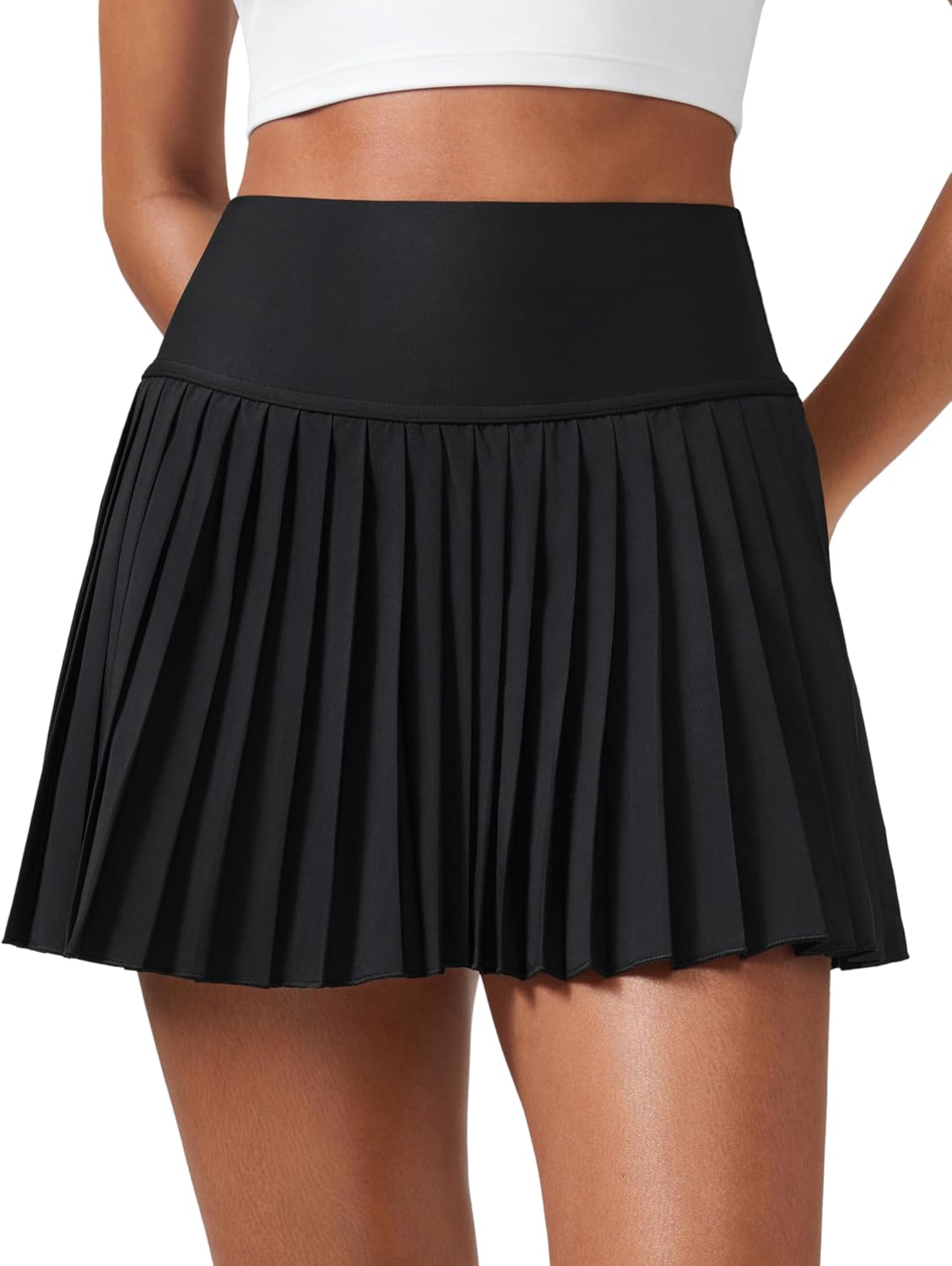 Detalle de CRZ YOGA gonna da tennis plissettata a vita alta con tasche e pantaloncini integrati