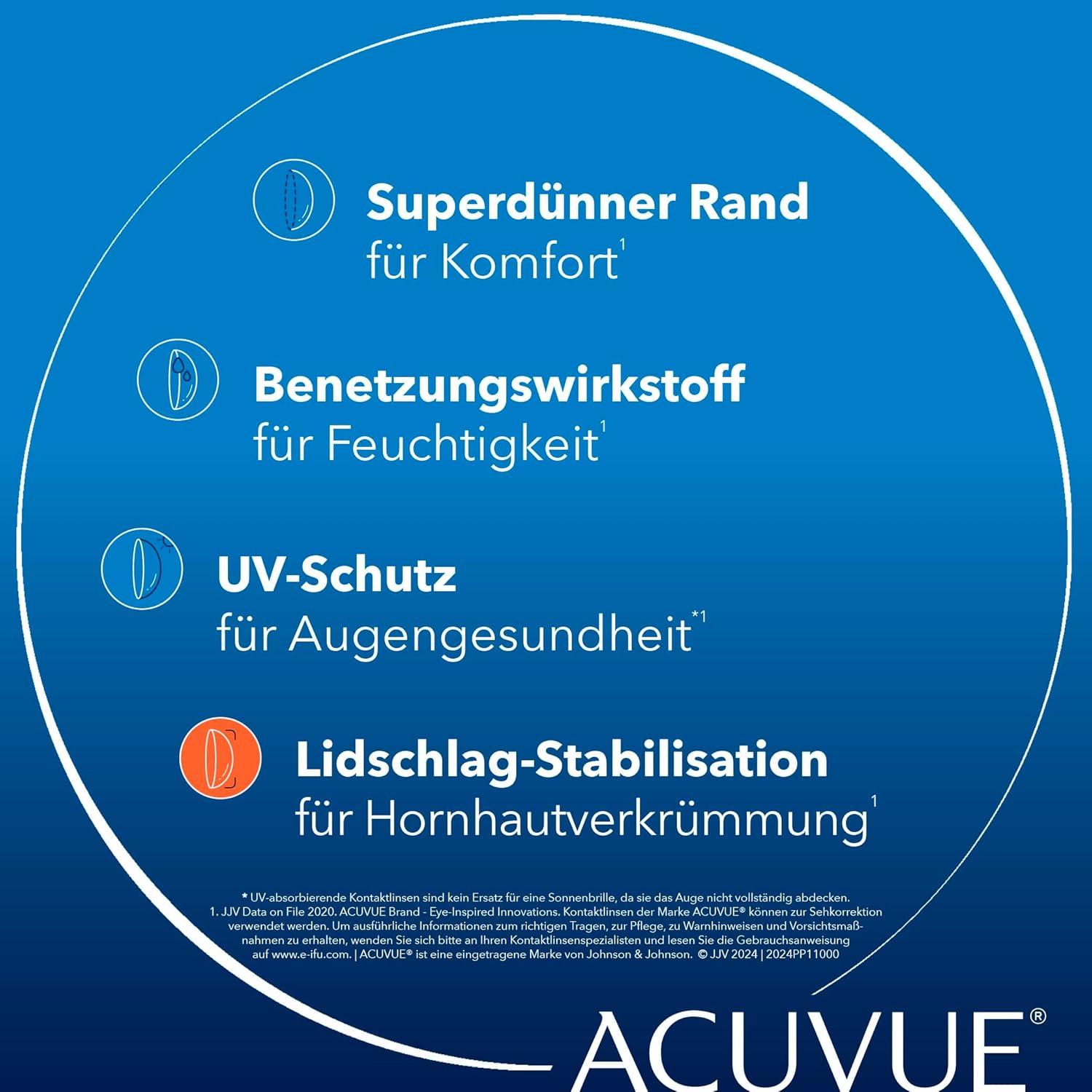 Thumbnail 5 de ACUVUE MOIST 1-DAY for Astigmatism Tageslinsen – gegen trockene Augen, UV-Schutz, 90 Linsen