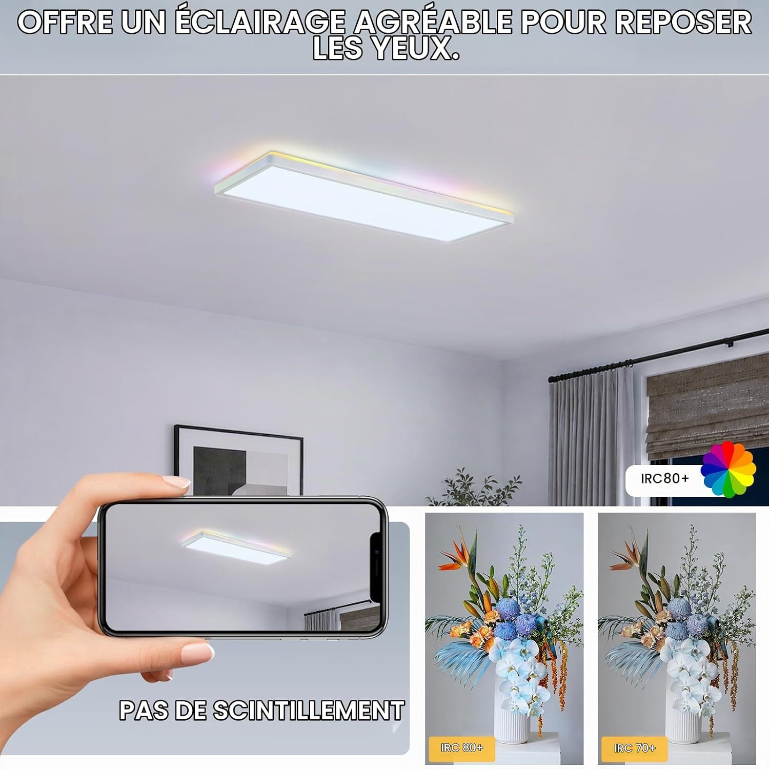 Detalle 2 de cupgow RN-RGBB led-plafondlamp, dimbaar, RGB, 3000–6500 K, IP44