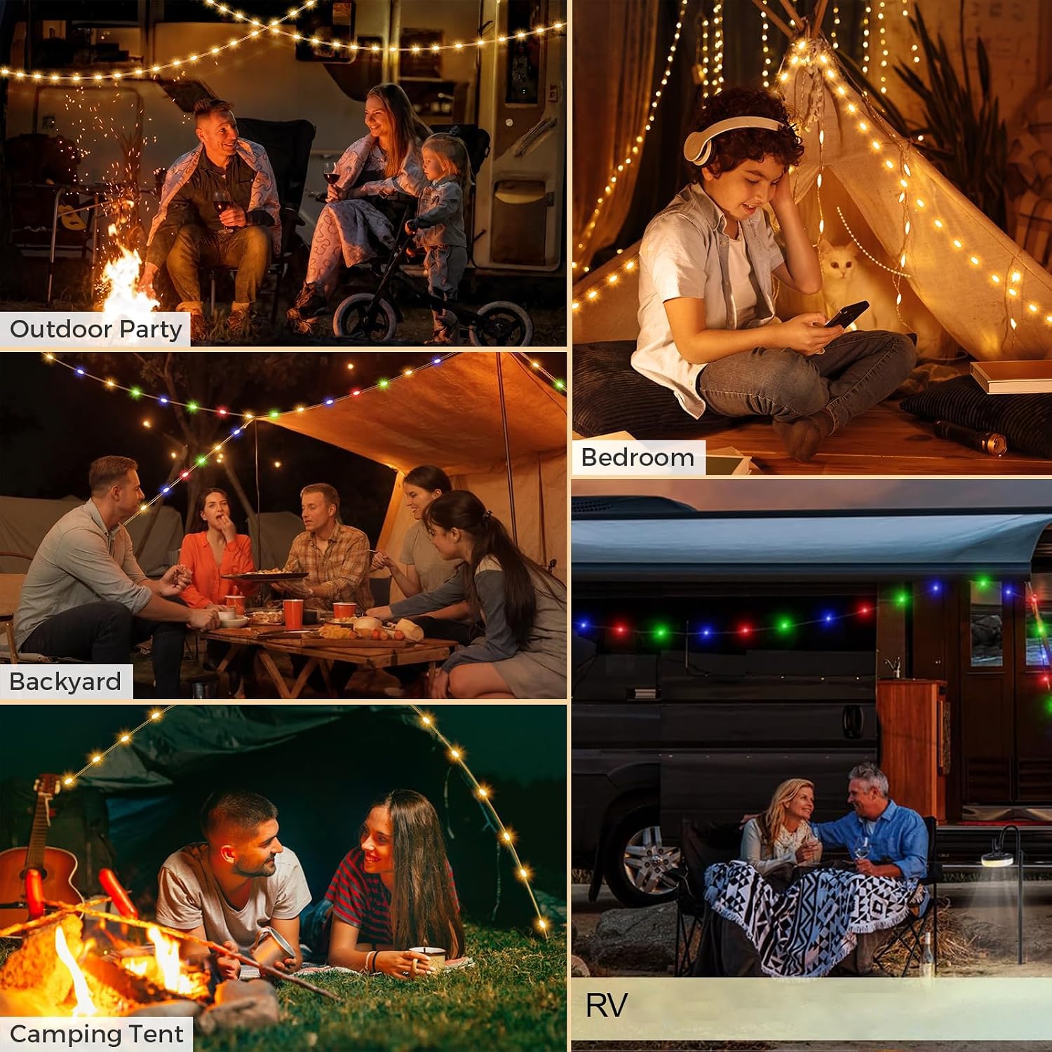 Thumbnail 4 de Liglit Solar Camping String Lights: 10m, 100 LEDs, 13 Modes, USB & Solar Rechargeable