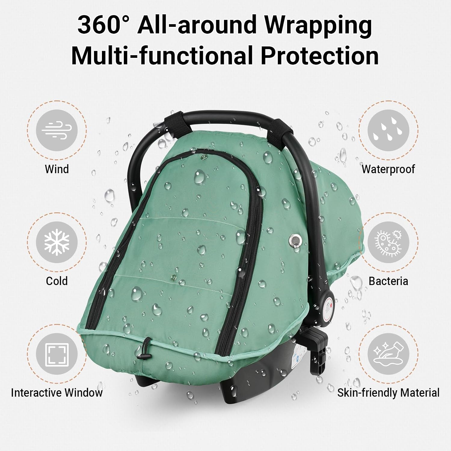 Thumbnail 1 de Metplus Winter Infant Car Seat Cover, Waterproof Shell and Soft Fleece Lining