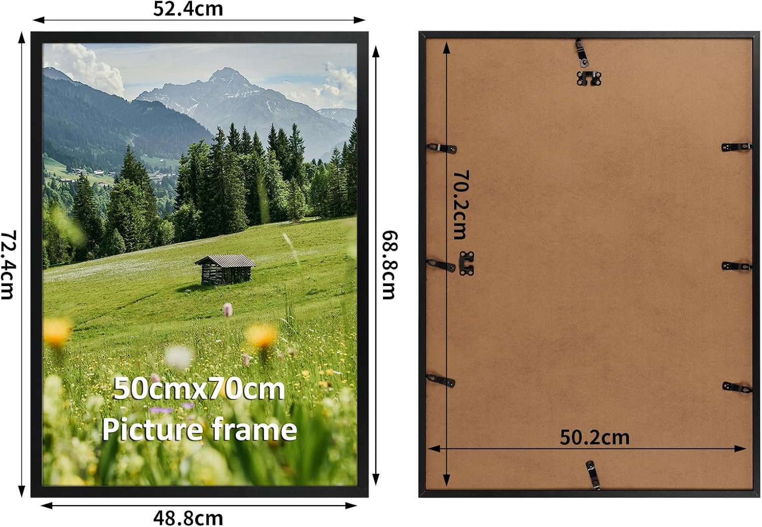 Thumbnail 1 de Hoikwo 50x70cm Frame Pack of 3 – Black Aluminium Wall-Mount Frames (50x70cm)