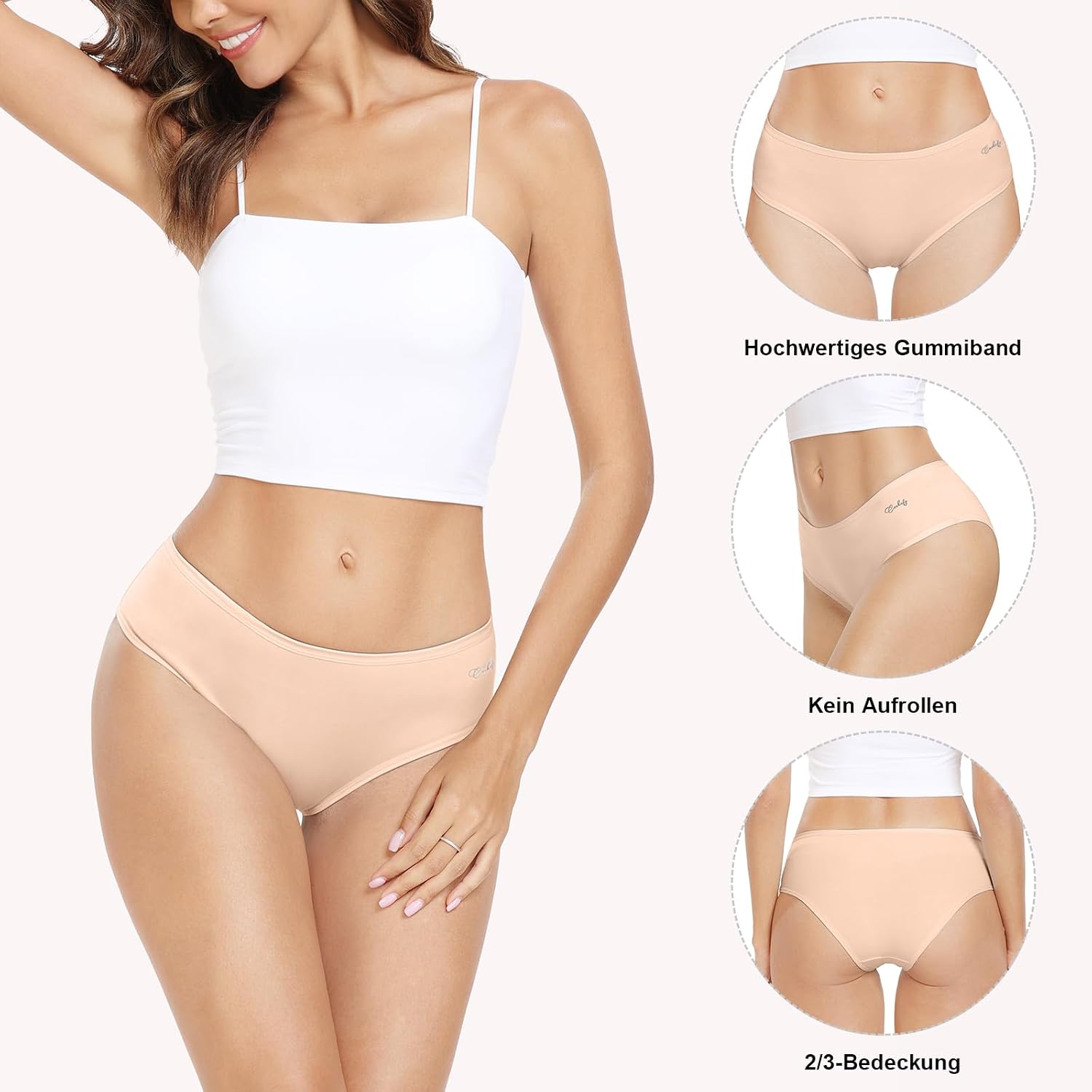 Thumbnail 3 de Anqier Damen-Unterhosen im 6er-Pack aus Baumwolle (95 % Baumwolle, 5 % Elasthan) – bequeme Hipster-Slips
