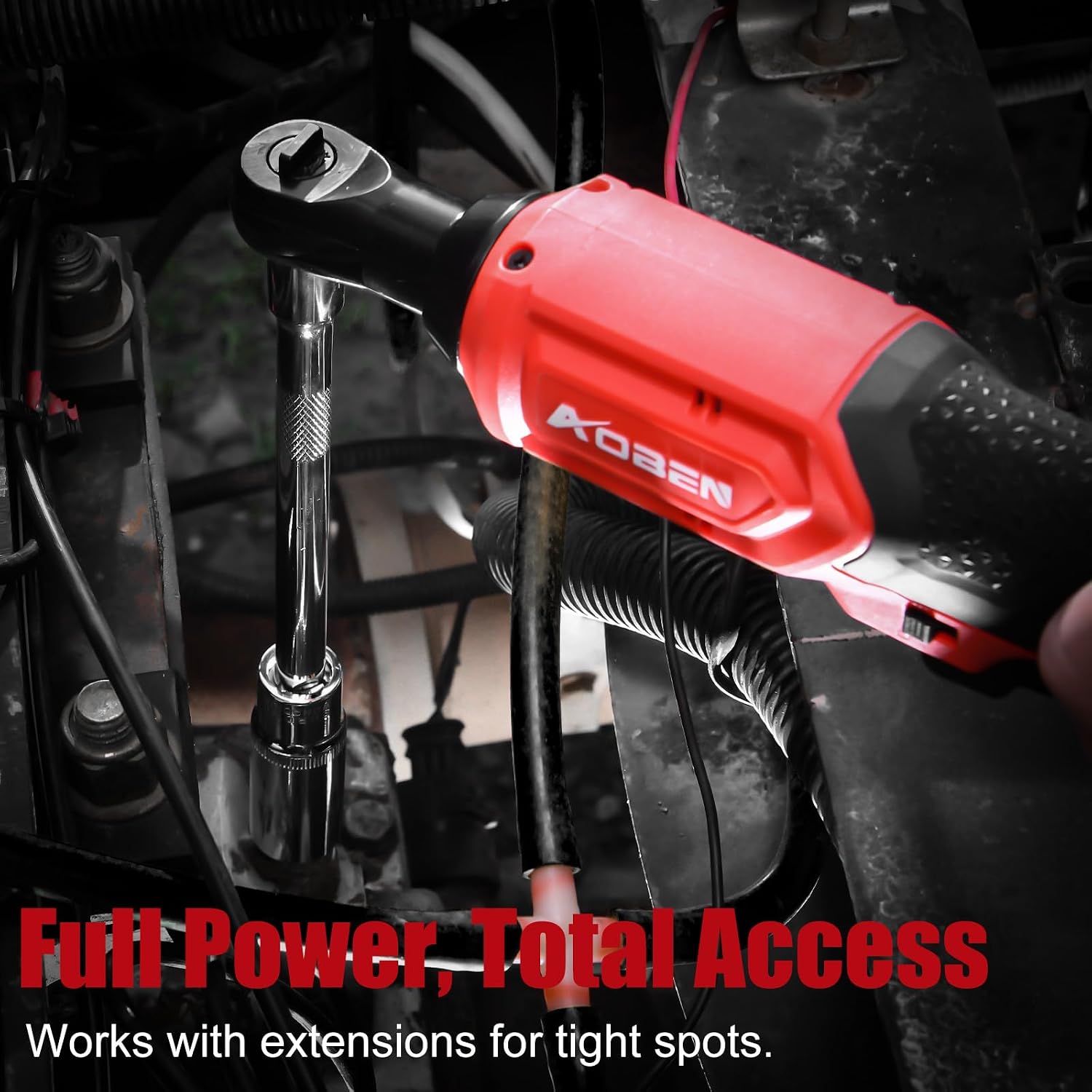 Detalle de AOBEN AB7332D 20V 3/8-Inch Cordless Ratchet Wrench Kit, Brushless, 60 ft-lb