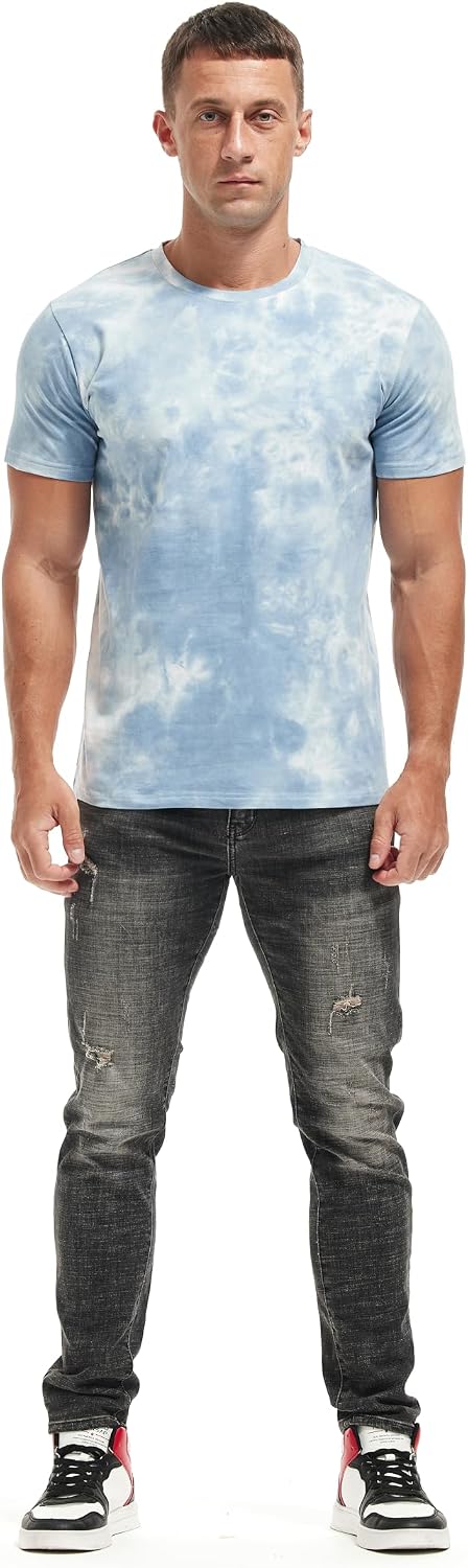 Detalle de RONOMO Herren T-Shirt 95% Baumwolle, 5% Spandex – hautfreundlich, Mikroelastik, UV-beständiger Kunstdruck