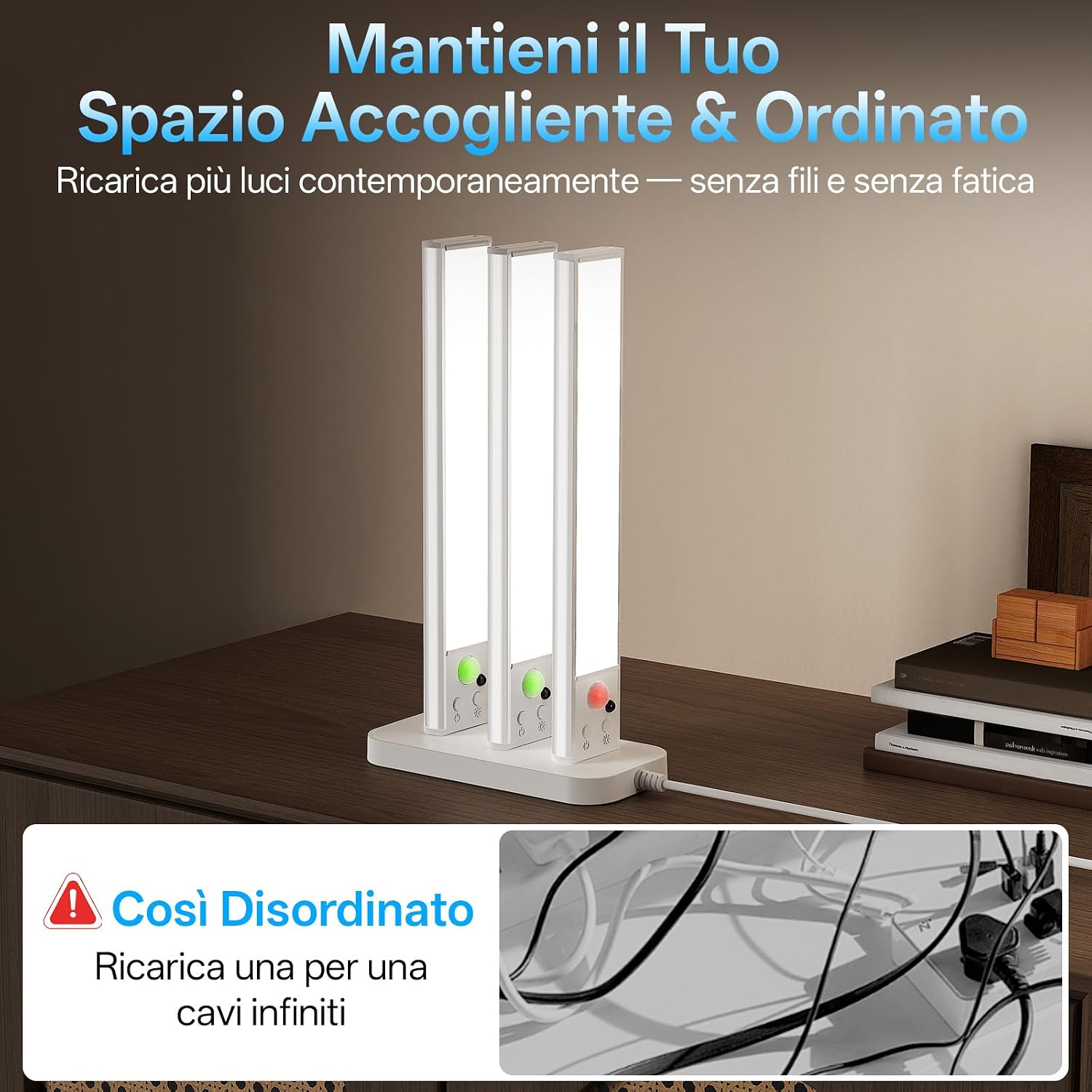Thumbnail 6 de PZSUNLY Luce Led Sottopensile Cucina con Base di Ricarica – Set da 6 pezzi