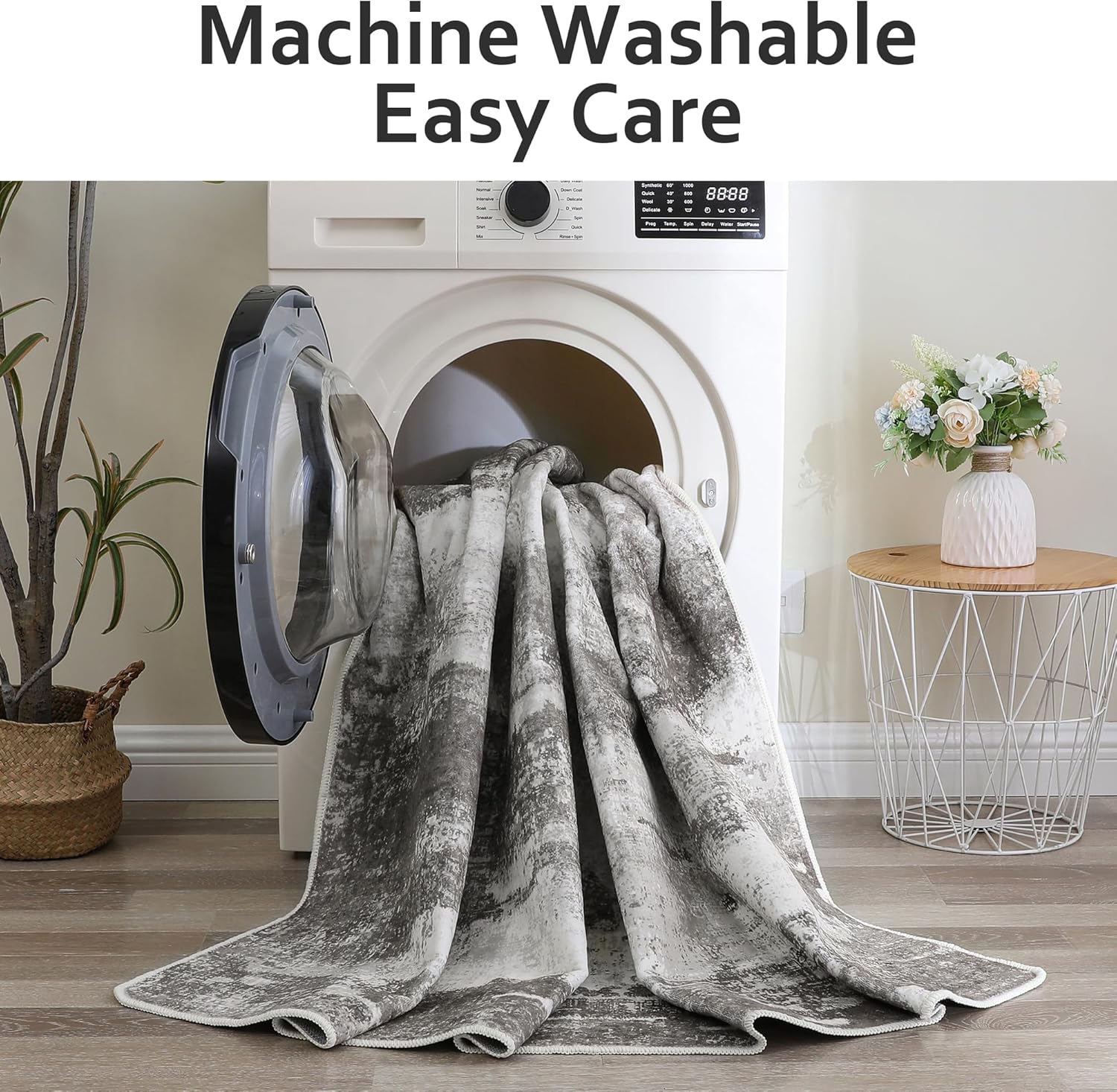 Thumbnail 3 de BEIMO Tapis de salon abstrait gris lavable en machine 200x290 cm