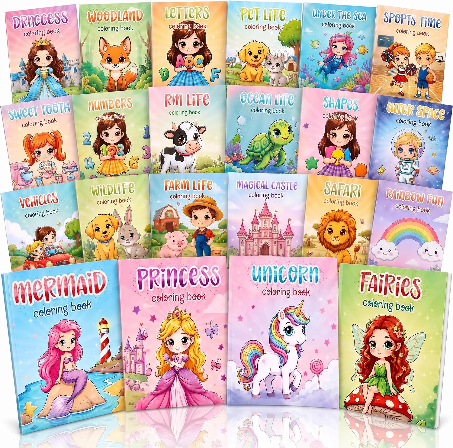 Detalle de ZICOTO zic-minicolorb_25-254 Mini Coloring Books, Set of 20, 4.5 x 6 Inches