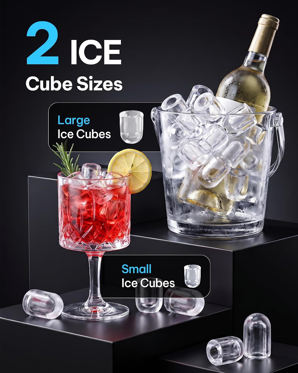 Detalle 2 de Silonn SLICM81B-US-14 Countertop Ice Maker with Expandable Basket