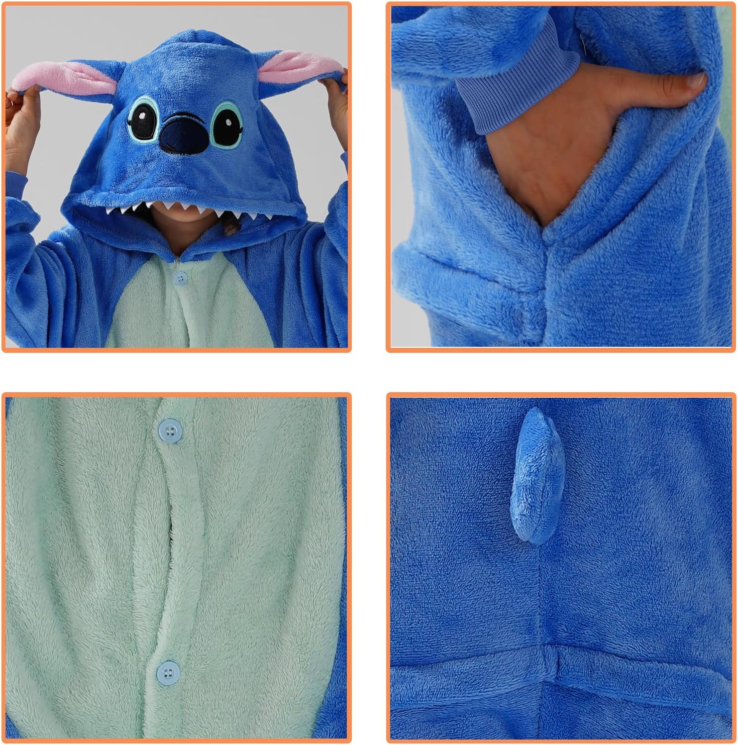 Detalle 2 de SCOPUCI Kids Animal Onesie Pajamas, Flannel