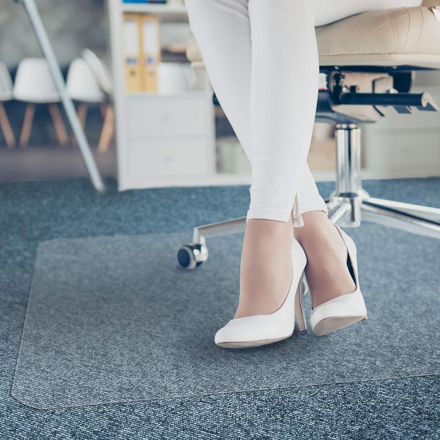 Detalle 2 de Floordirekt PRO – Bürostuhl-Unterlage, transparente Bodenschutzmatte 114 × 120 cm