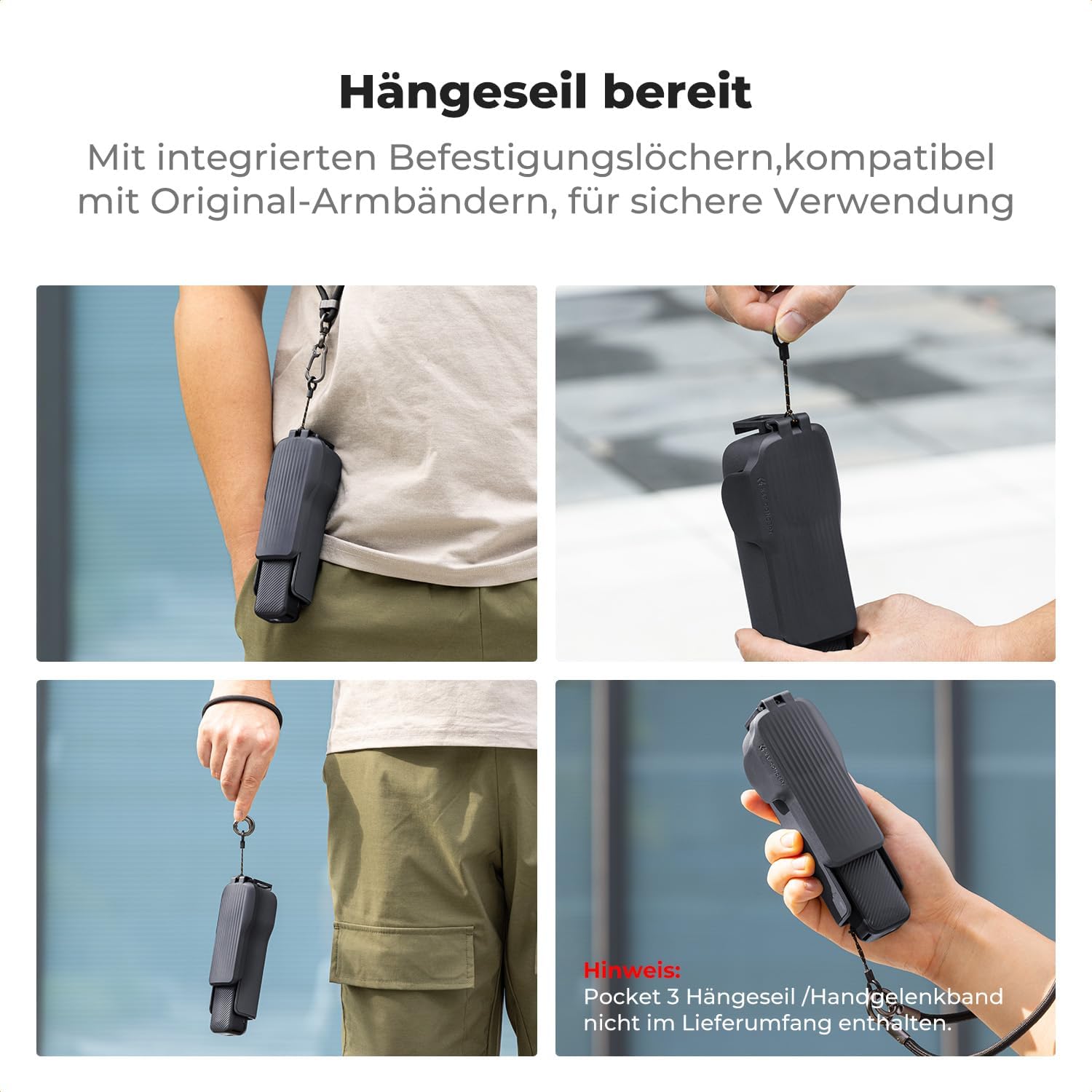 Thumbnail 5 de K&F CONCEPT OSMO Pocket 3 Schutzhülle Rückseite – mit Filterschlitz x2, Displayschutz aus gehärtetem Glas und Trageband