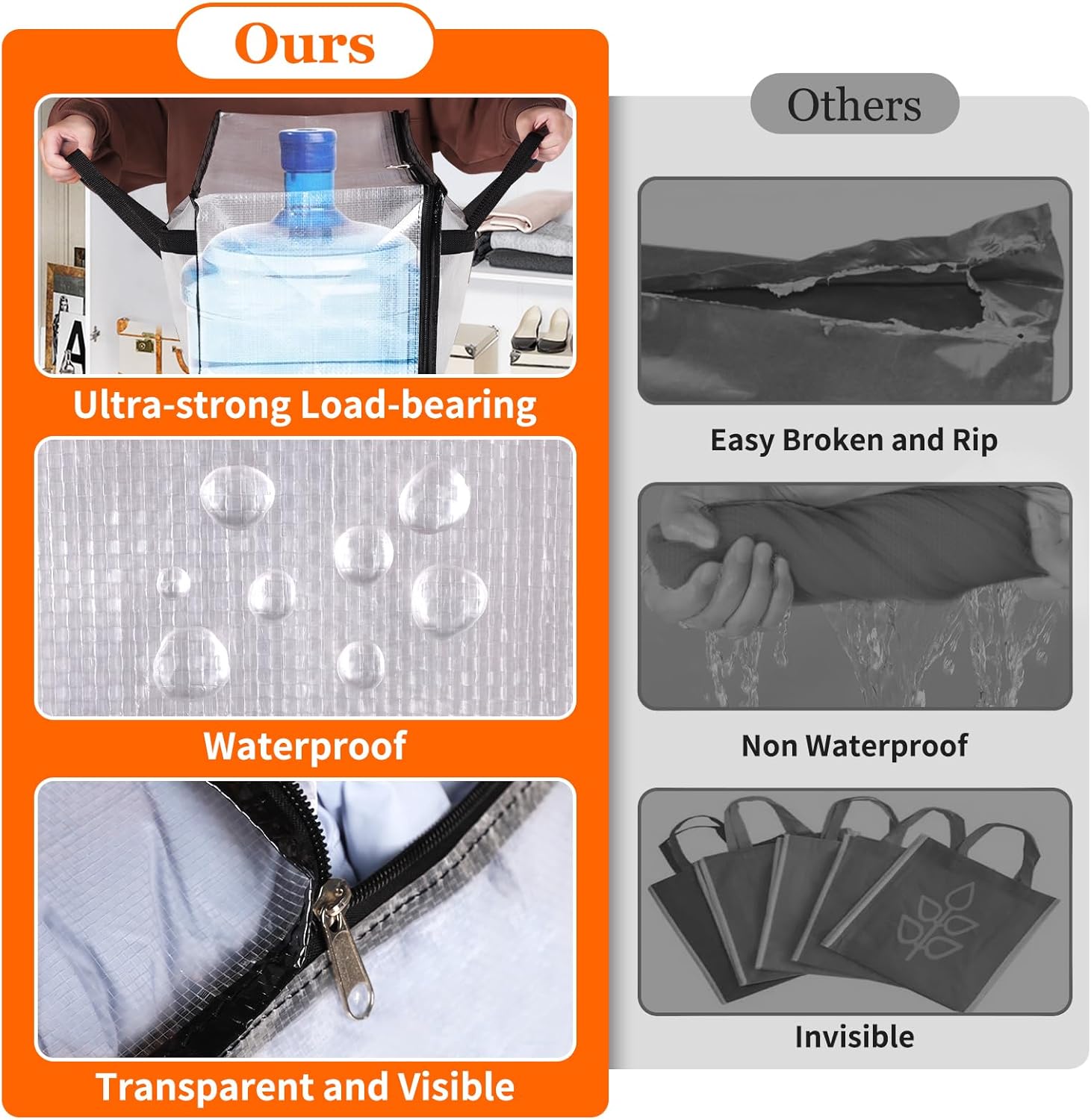 Detalle 1 de TasticTotes Clear Storage Bags 40L