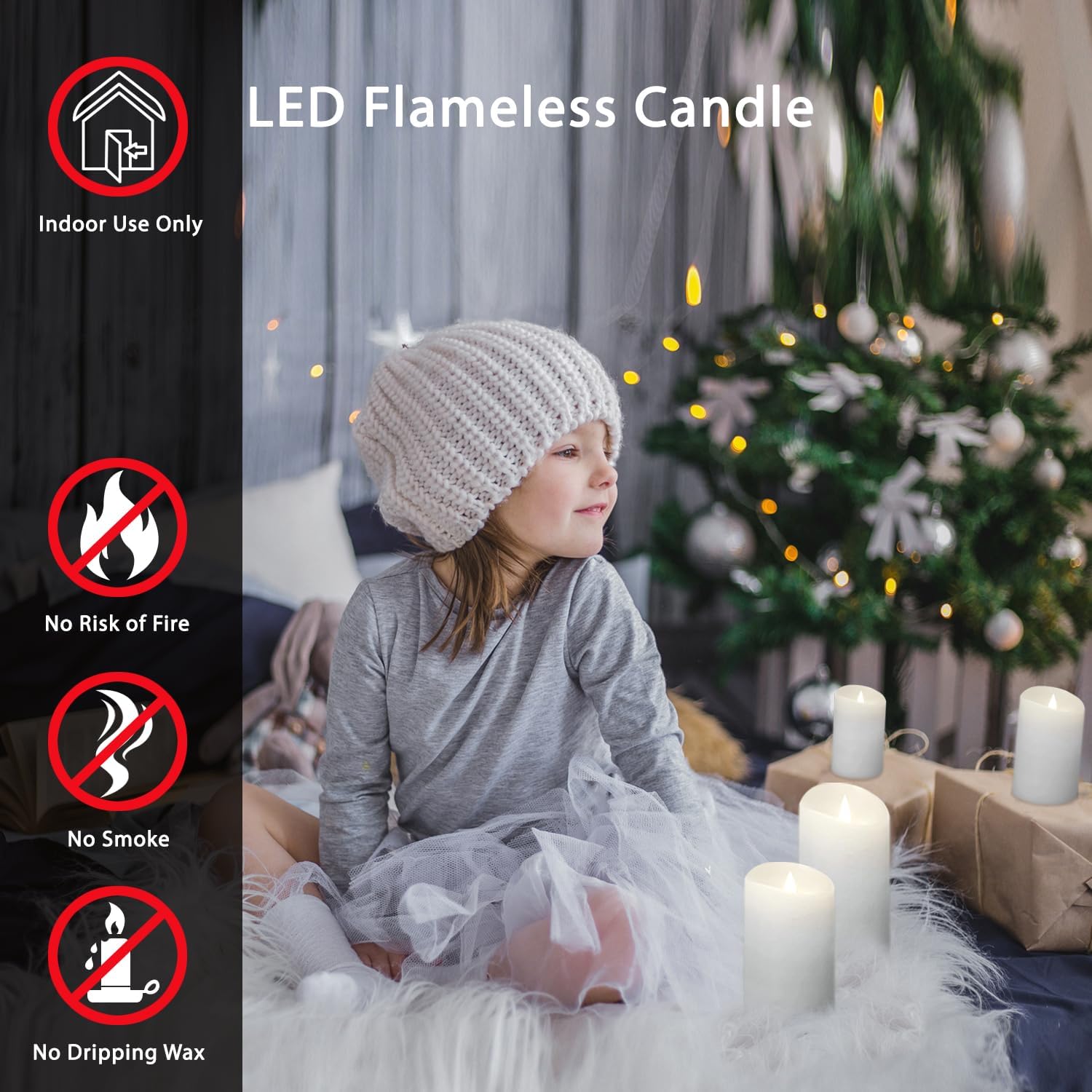 Detalle de Softflame Flameless LED Candles, 4" x 10
