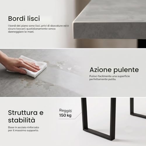 Thumbnail 7 de JIEXI Tavolo da pranzo allungabile [set da 5 pezzi]: tavolo estensibile con sedie in velluto nero