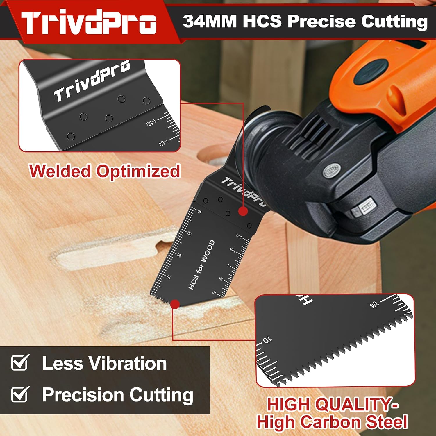 Detalle de TrivdPro 24000191 100-Piece Oscillating Saw Blade Set, 1-3/8-Inch HCS
