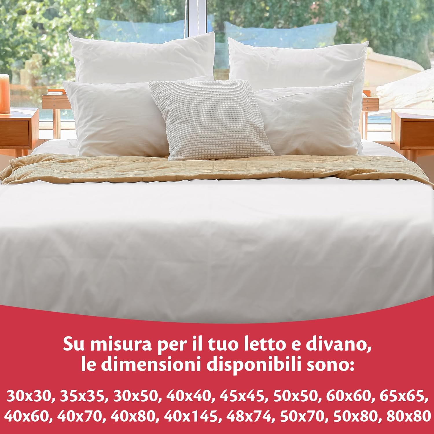 Detalle de Flowen coppia di guanciali 50x80 con imbottitura standard antiacaro, anallergica e traspirante