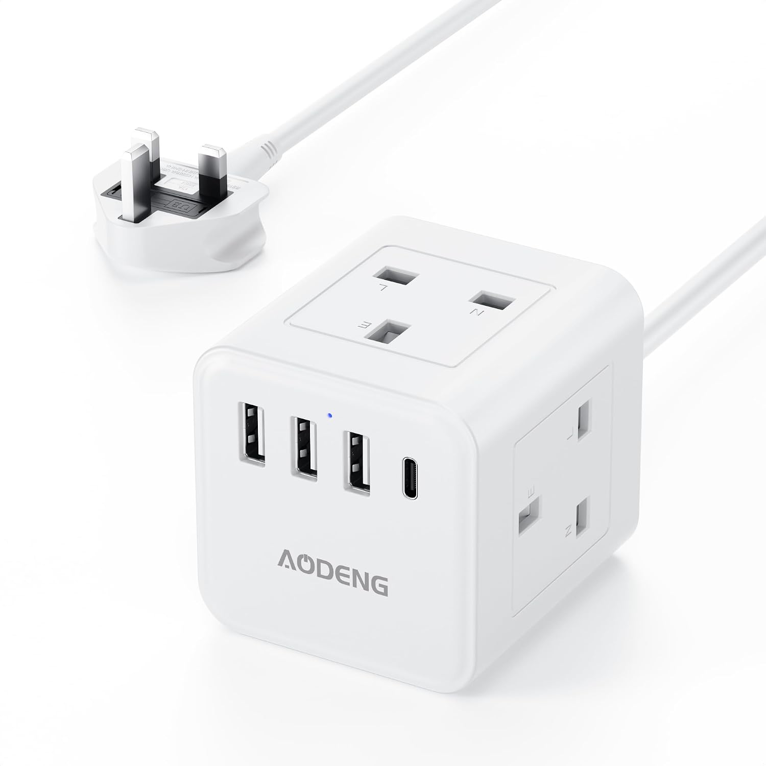 Detalle de Extension lead with 4 USB slots, 1.5m