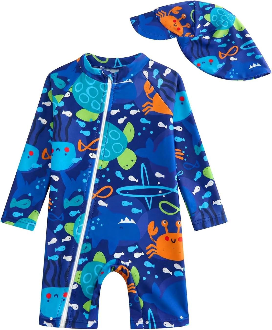 Detalle de WYTbaby Baby Badeanzug einteilig mit UV-Schutz und Reißverschluss (3 Monate–3 Jahre)