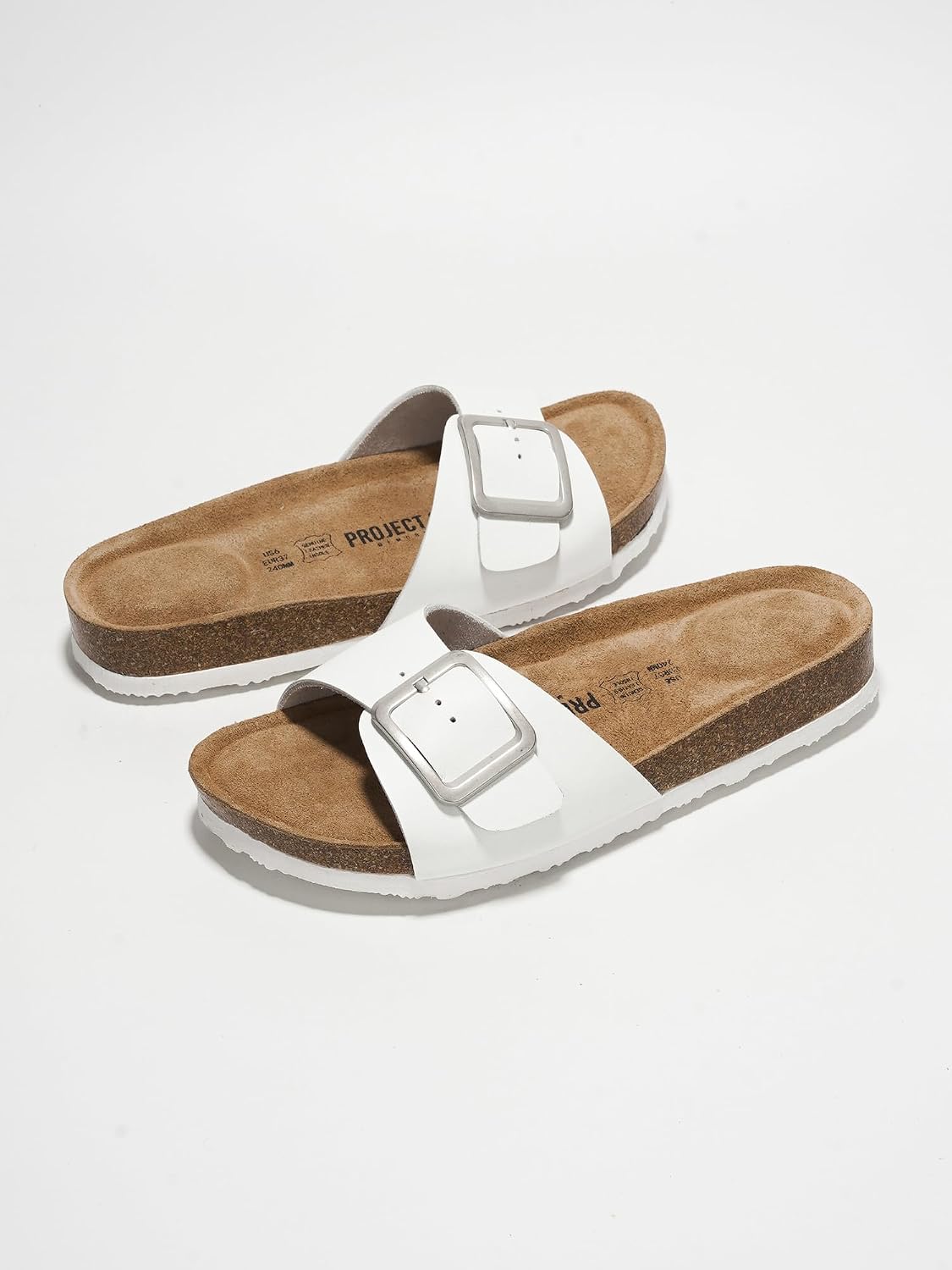 Detalle de Project Cloud 100% Genuine Leather Slide Sandals for Women with Memory Foam Insole