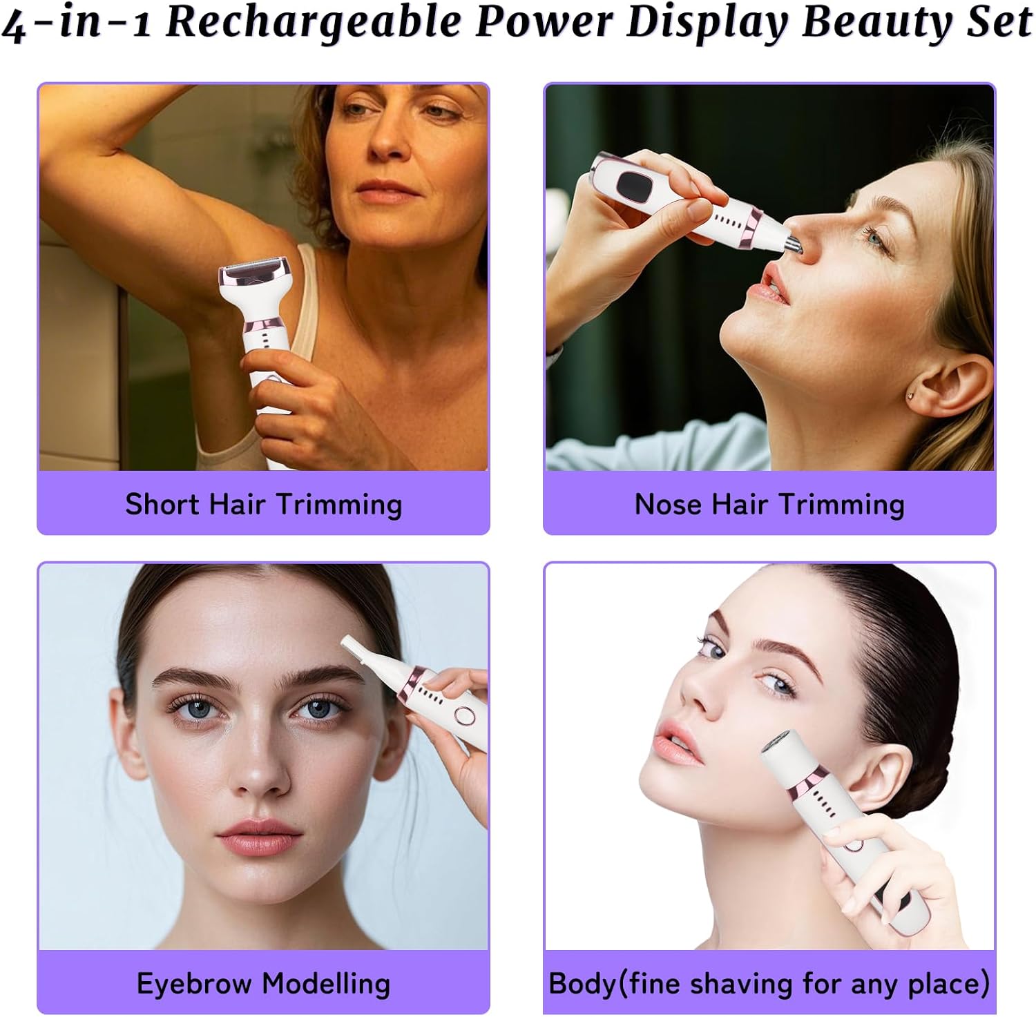 Thumbnail 1 de Beanify 4-in-1 Wet & Dry Electric Razor for Women and Men