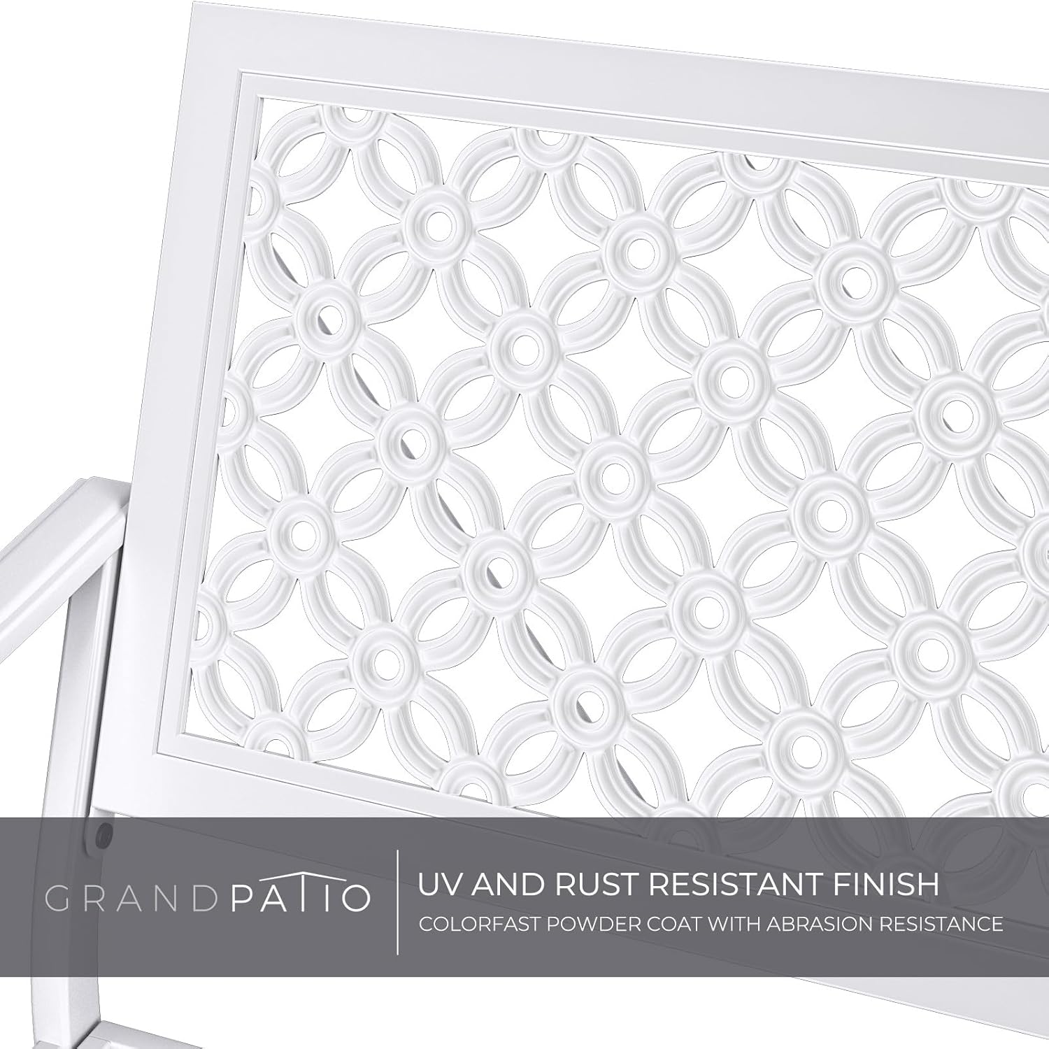 Thumbnail 5 de Grand patio Garden Bench (Modern White) – rust-resistant outdoor bench for 2–3 seaters