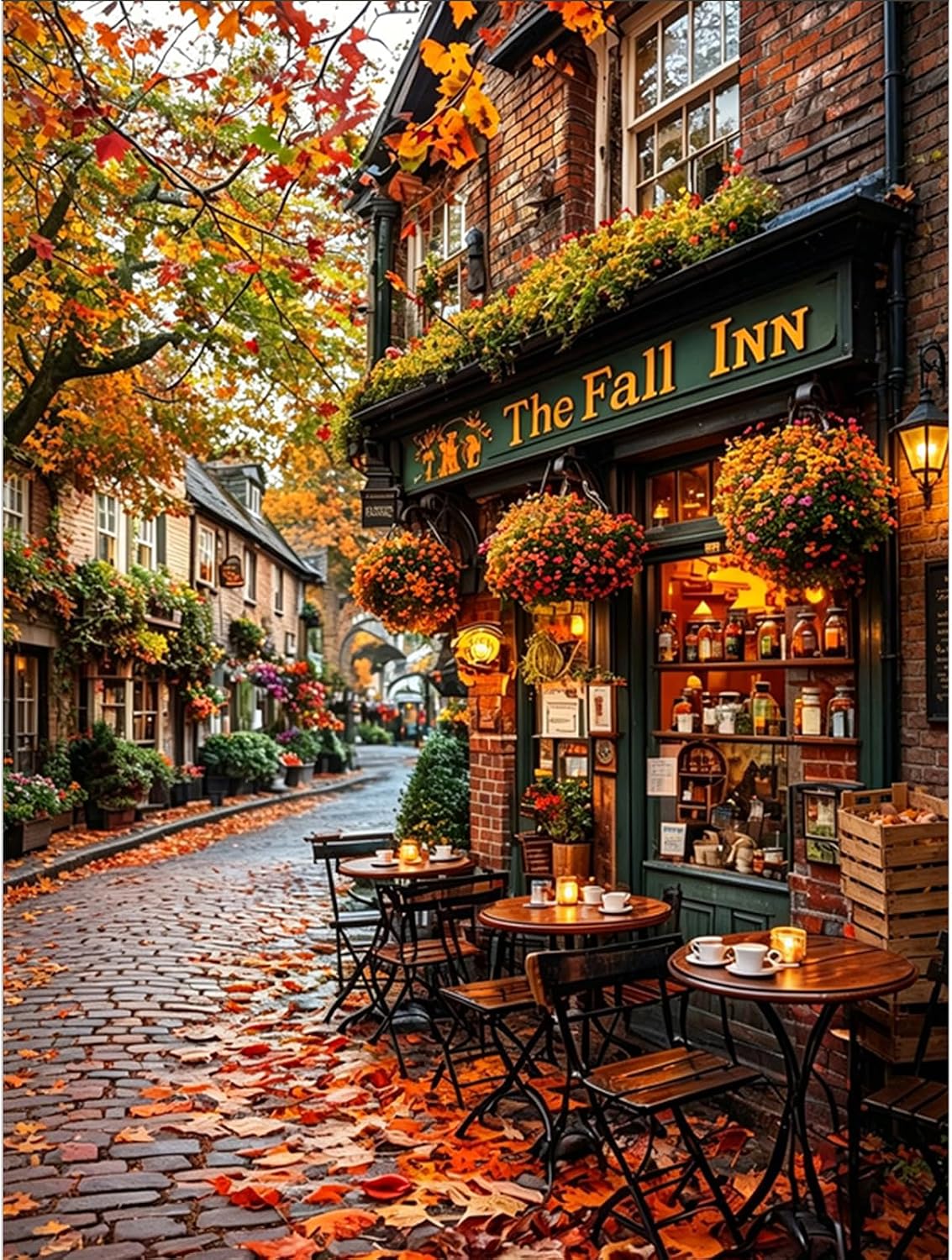 Detalle de Paint by Numbers for Adults: Autumn Scenery 12x16in DIY Canvas Kit