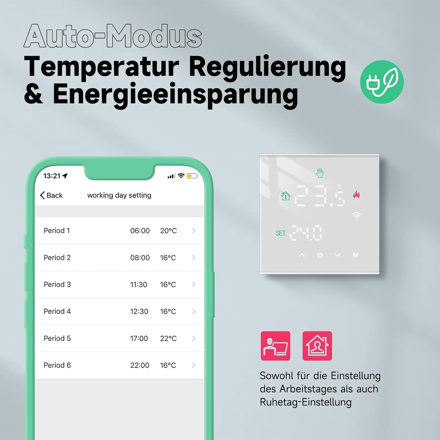 Detalle de Beok Thermostat Fußbodenheizung Smart WLAN