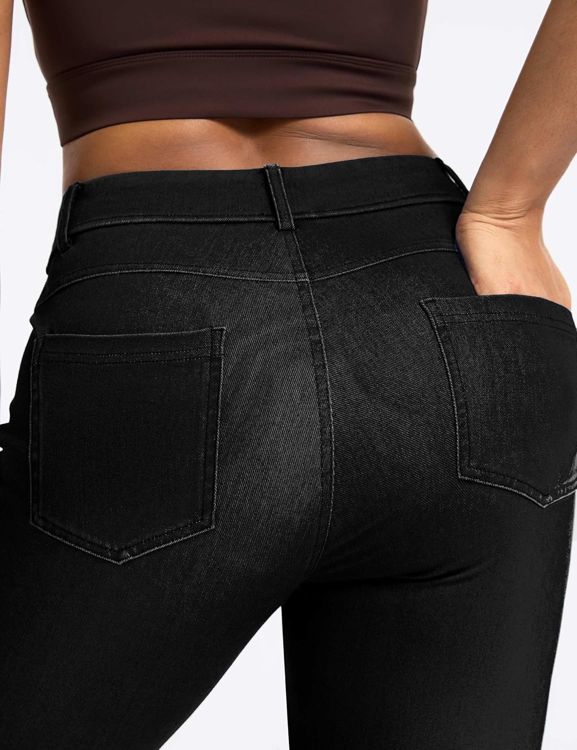 Thumbnail 4 de THE GYM PEOPLE Women's Stretchy Jeggings, Denim Style, Tummy Control, Four Pockets