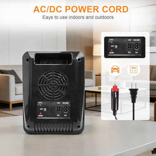 Thumbnail 6 de VANZBON 4 Liter/6 Cans Mini Fridge with Gaming Light – Compact Cooler & Warmer for Home or Car