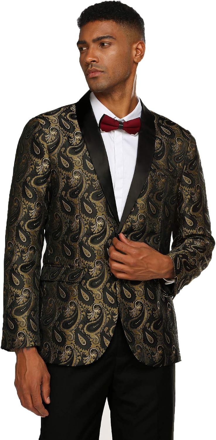 Detalle de COOFANDY Floral Tuxedo Jacket 1️⃣