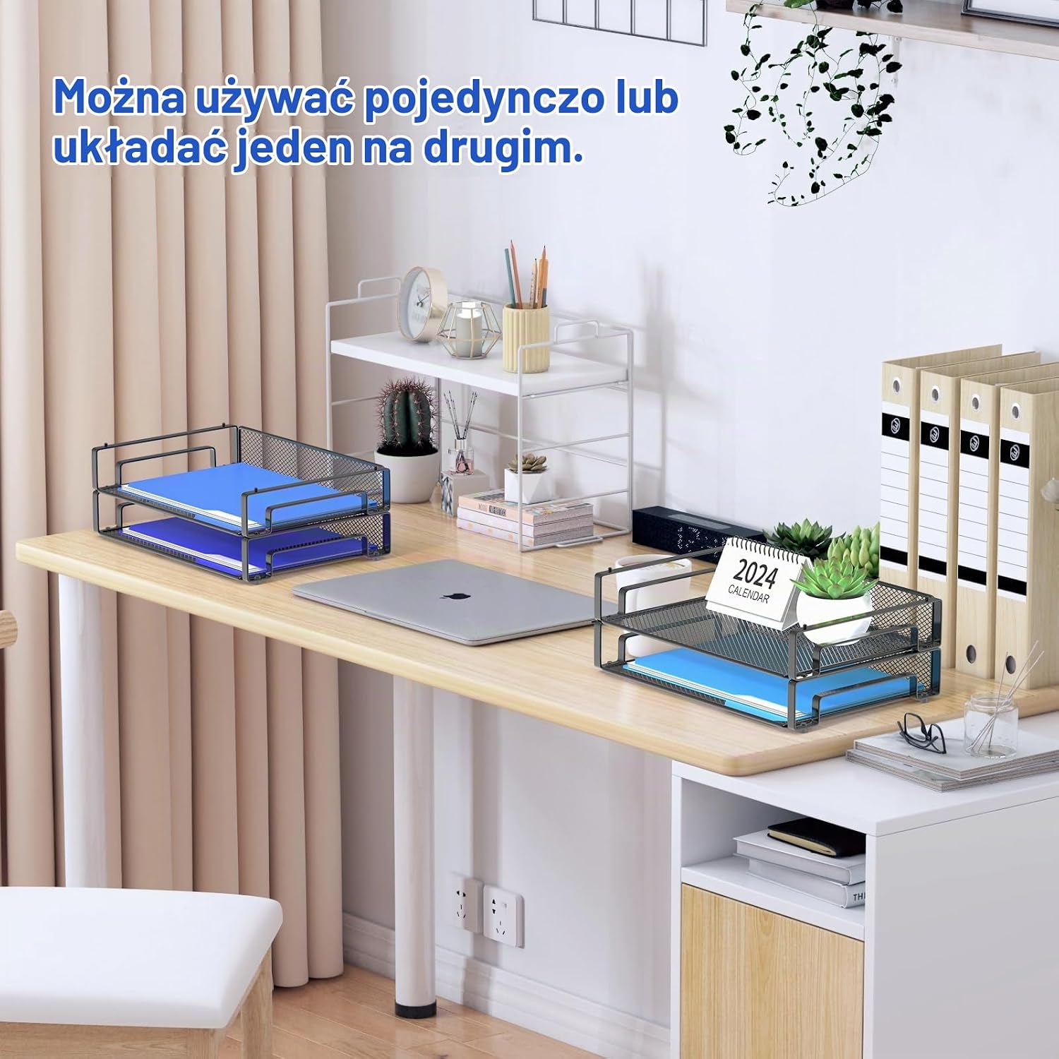 Detalle de Samstar 4-poziomowy organizer na dokumenty A4 z metalowej siatki