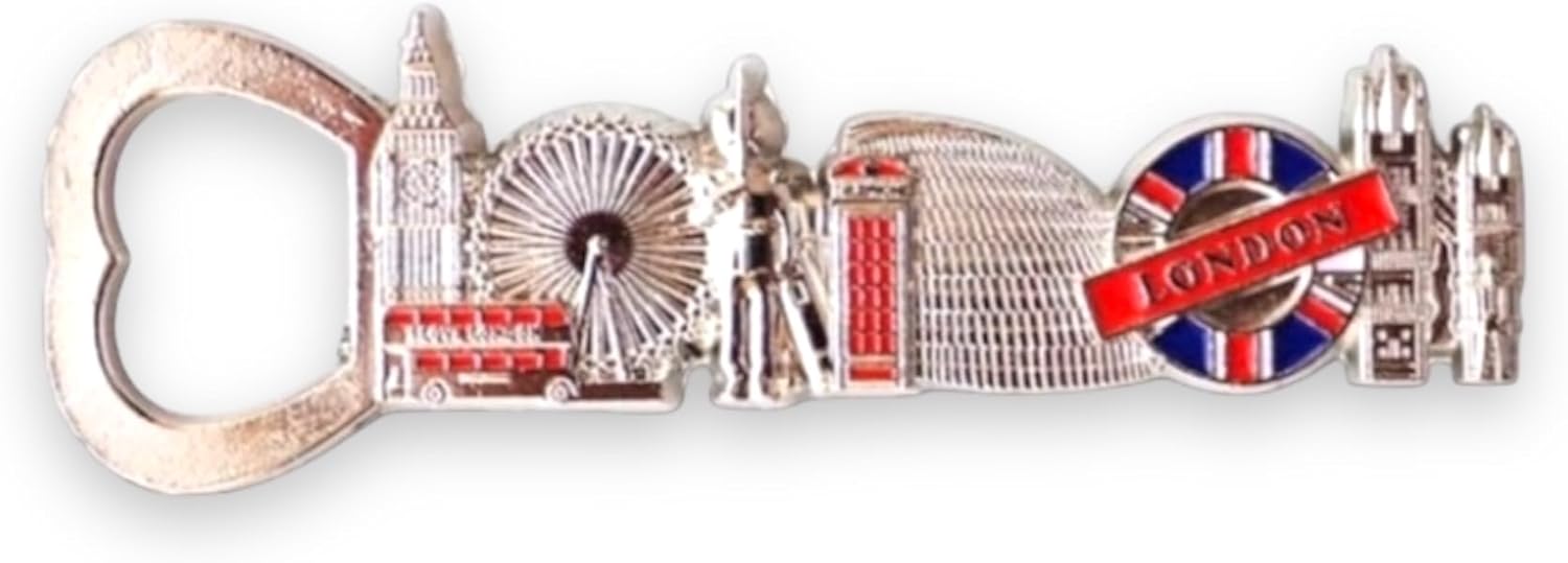 Thumbnail 4 de London Souvenirs Metal Fridge Magnets – Union Jack England Magnet with Gold Bottle Opener