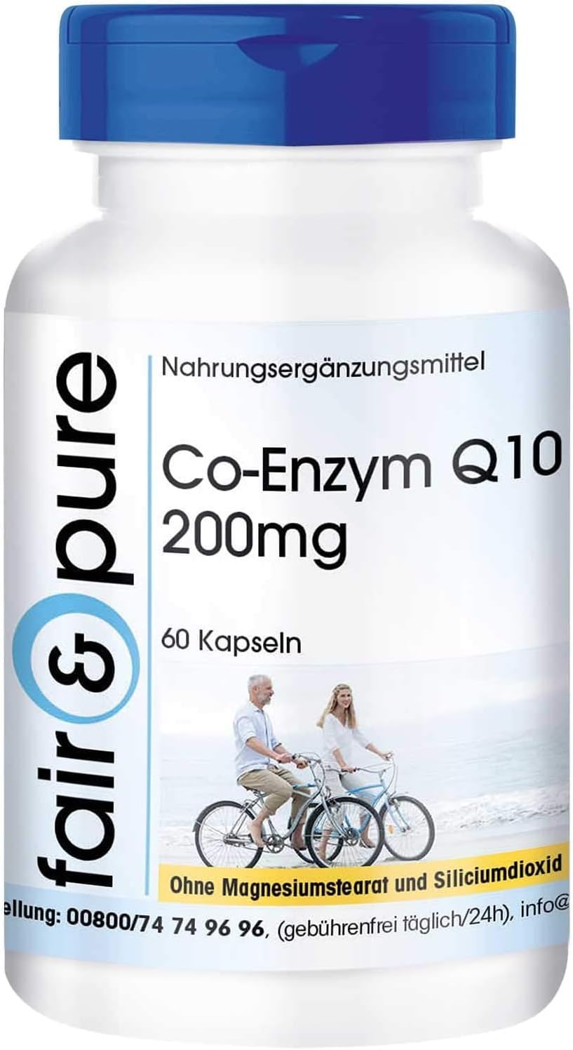 Detalle de Fair & Pure Co-Enzym Q10 200 mg – 60 Kapseln, vegan, hergestellt in Deutschland