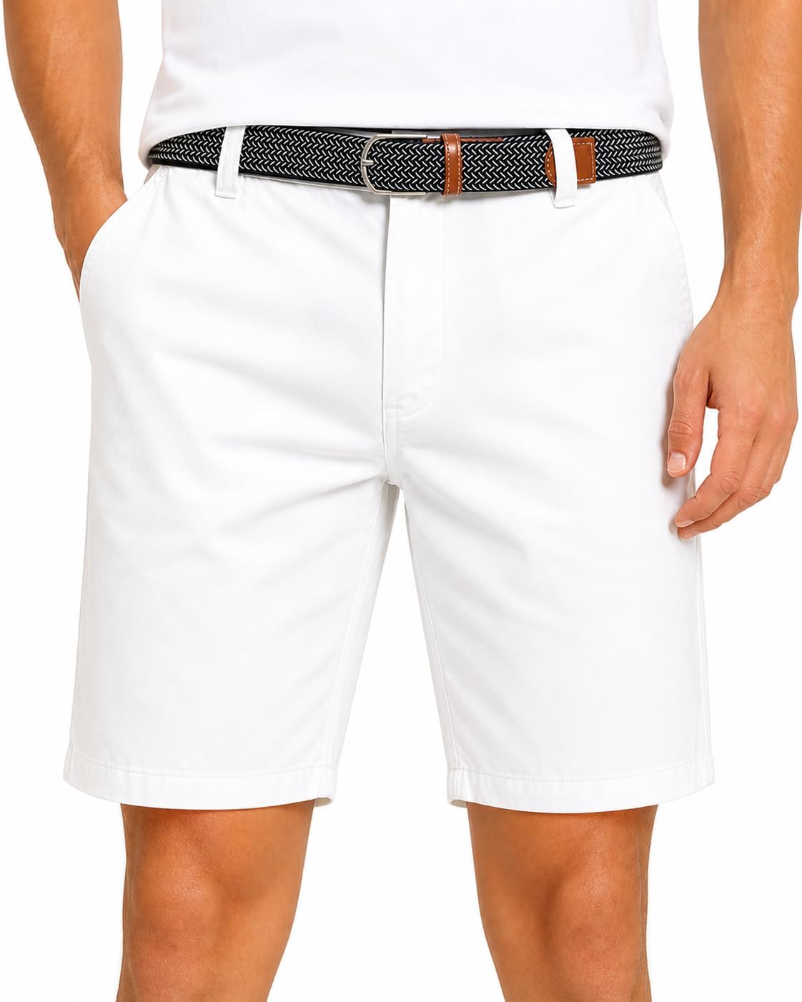 Thumbnail 3 de Xact Men's Cotton Oxford Chino Shorts with Belt, Regular Fit