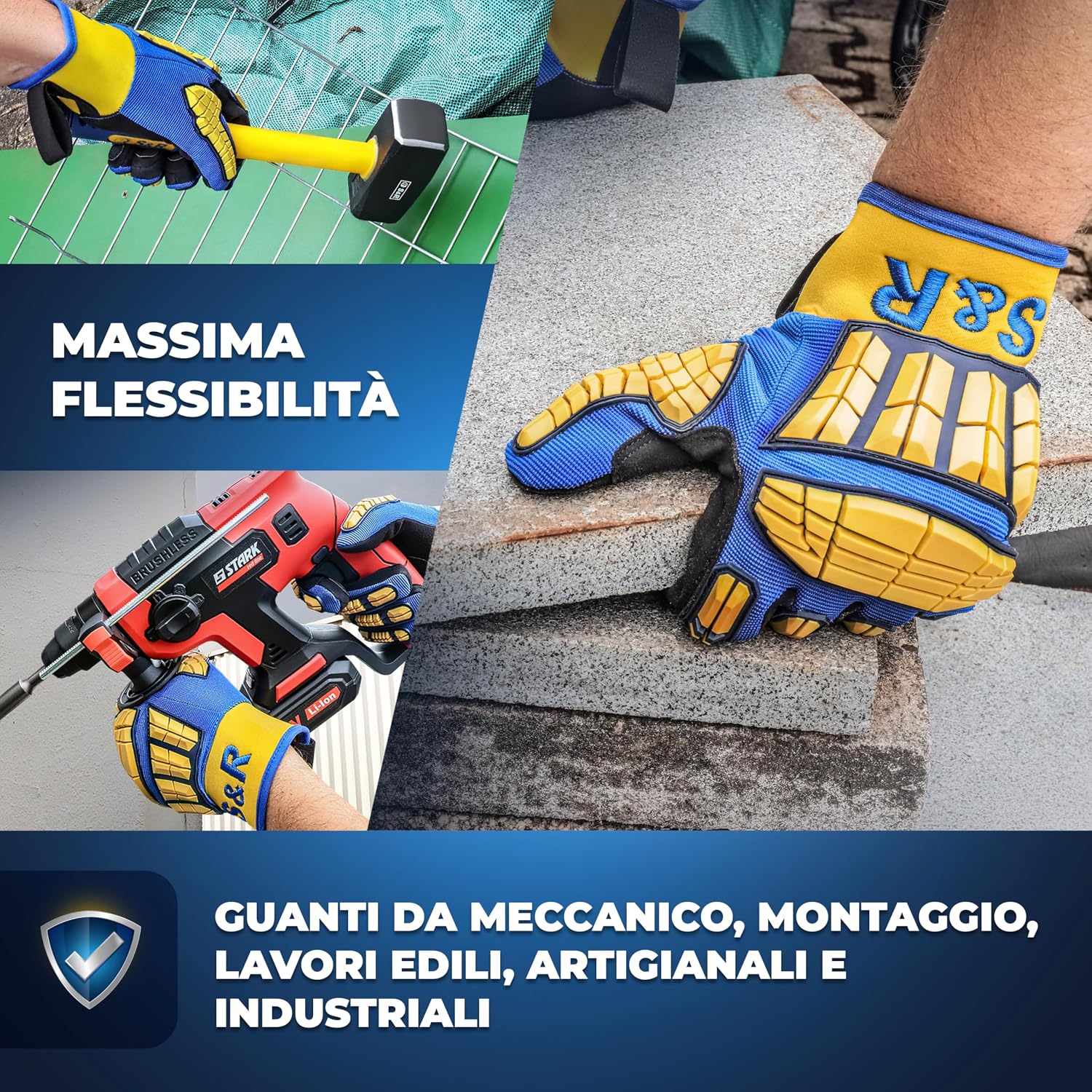 Detalle 2 de S&R Guanti da Lavoro Resistenti in Pelle e Neoprene, Taglia XL 10