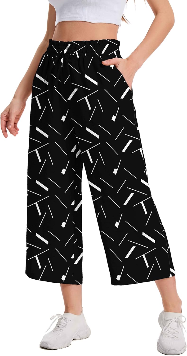 Thumbnail 5 de WUWUSKY Damen 3/4 Culotte Hose – leichte Caprihose mit Taschen, atmungsaktiv & elastisch