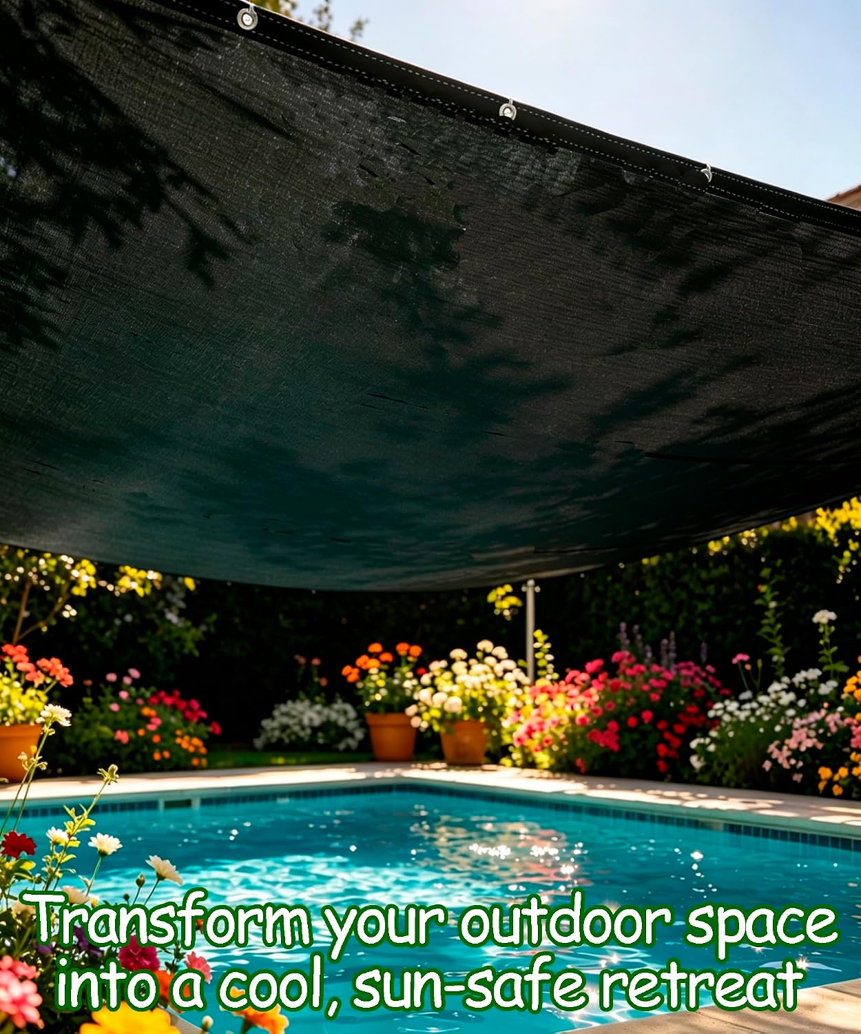 Detalle de 90% Black Shade Cloth 3m x 4.3m: High-Density Garden Shade with Grommets