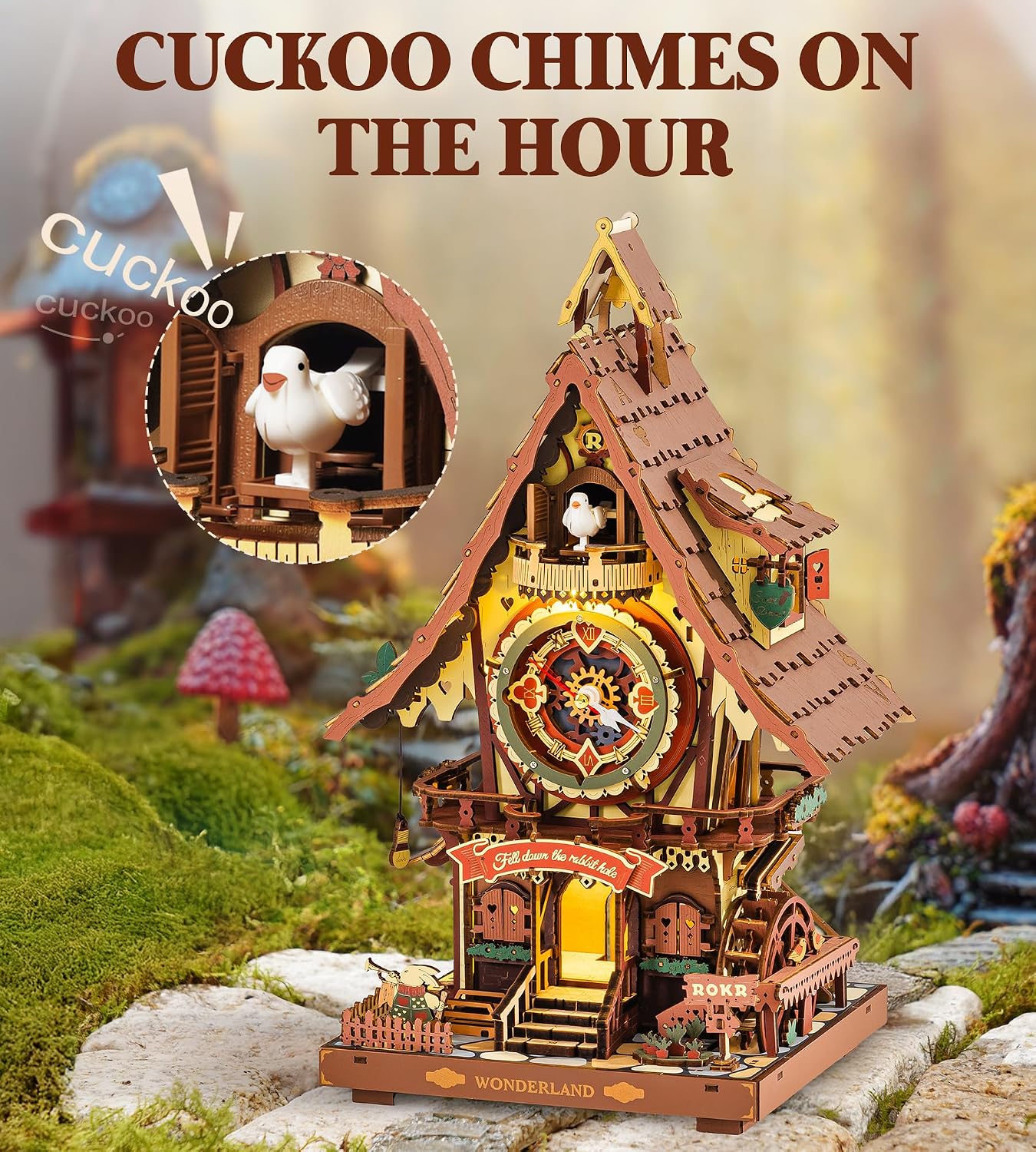 Detalle 2 de ROKR Cuckoo Clock: 3D Wood Puzzle Kit