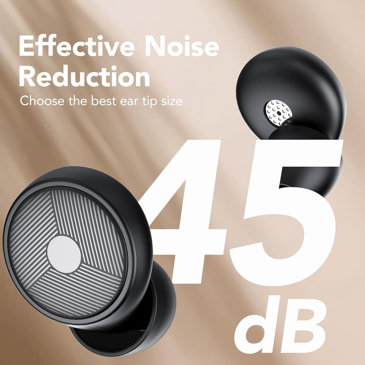 Detalle de taopodo Silicone Earplugs for Sleep, Study and Travel, 8 Tip Sizes