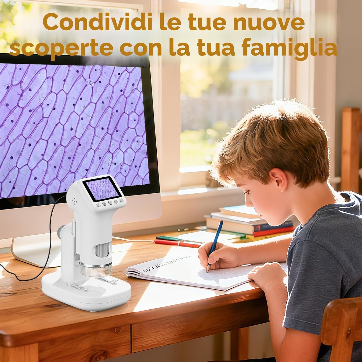 Thumbnail 5 de HEWEIMEI 1600X Microscopio digitale portatile 2" per bambini 🔬