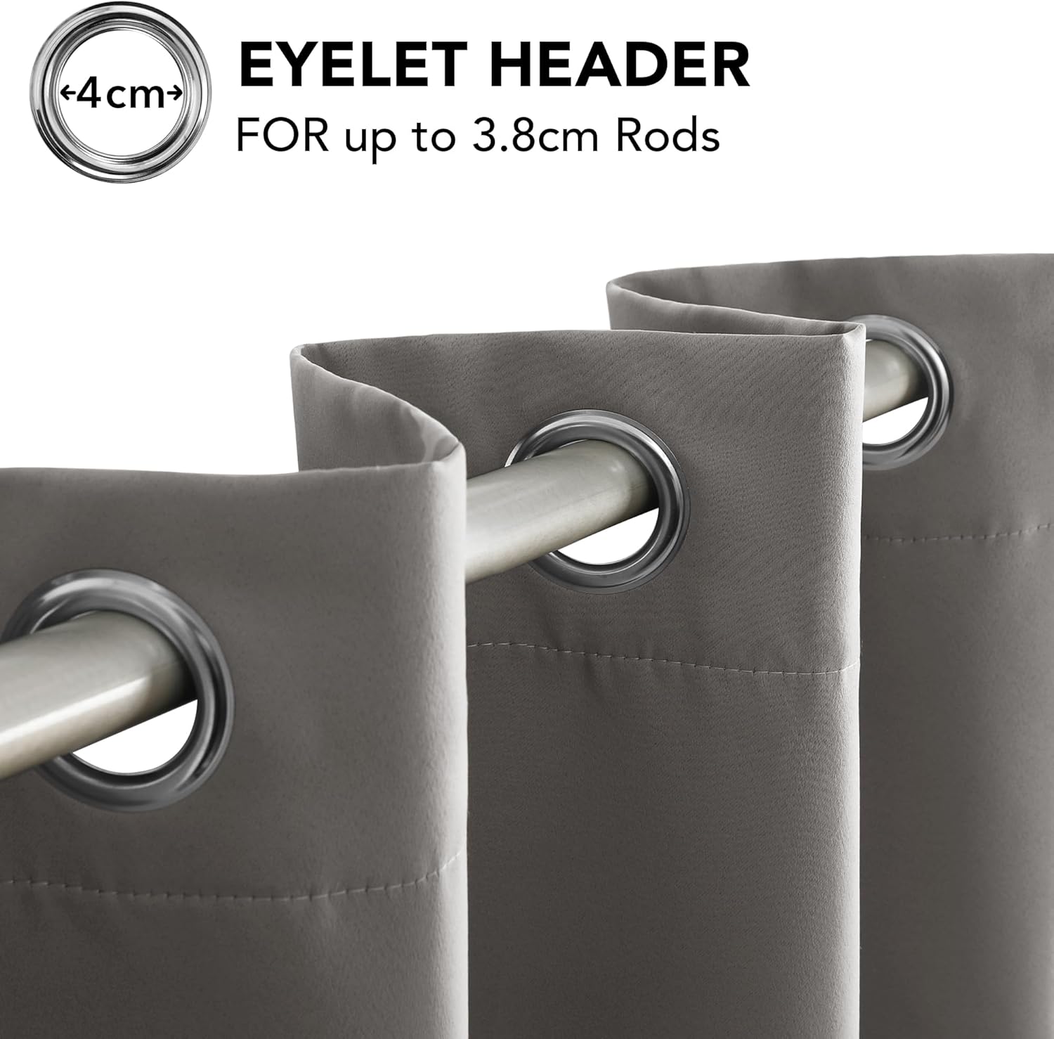 Thumbnail 6 de Deconovo Verdunkelungsvorhang mit Ösen 245 x 140 cm (Hellgrau), 2er-Set