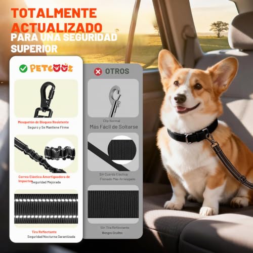 Thumbnail 6 de PETCOOZ Cinturón de Seguridad para Perros en Coche 3 en 1 – Seguridad Flexible y Amortiguada
