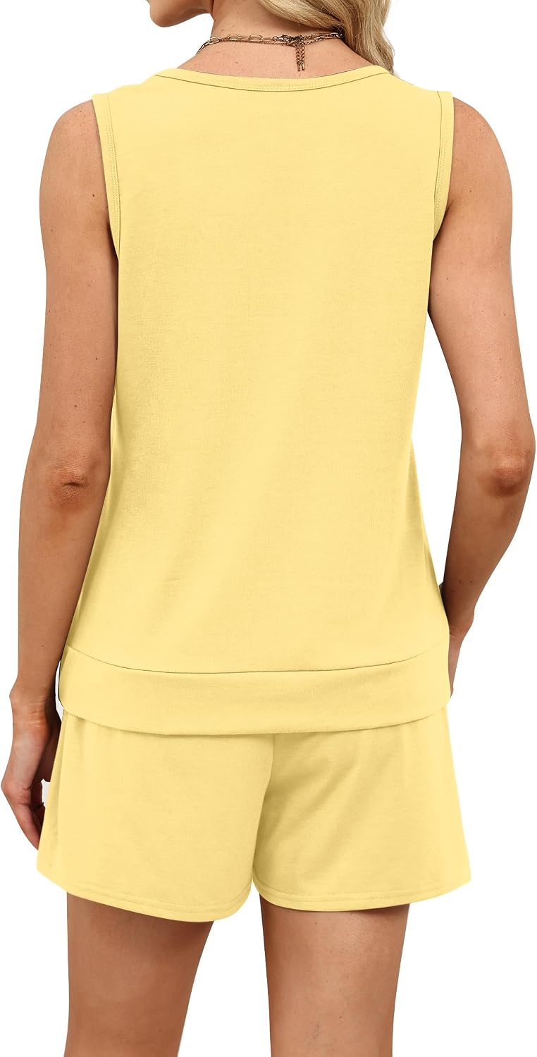 Thumbnail 4 de WIHOLL Two Piece Sets for Women: Summer Lounge Short Sets with Tank Top and Pockets