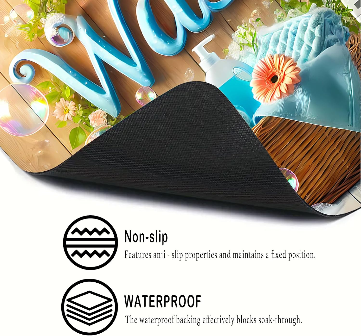 Detalle 2 de Nuxovilar Wood Washer and Dryer Top Cover, 23.6 x 19.7-Inch Protective Mat
